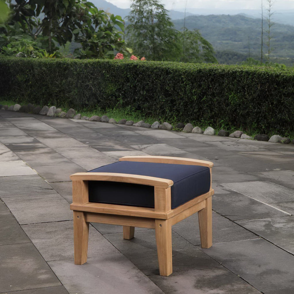 Melba Outdoor Teak Ottoman