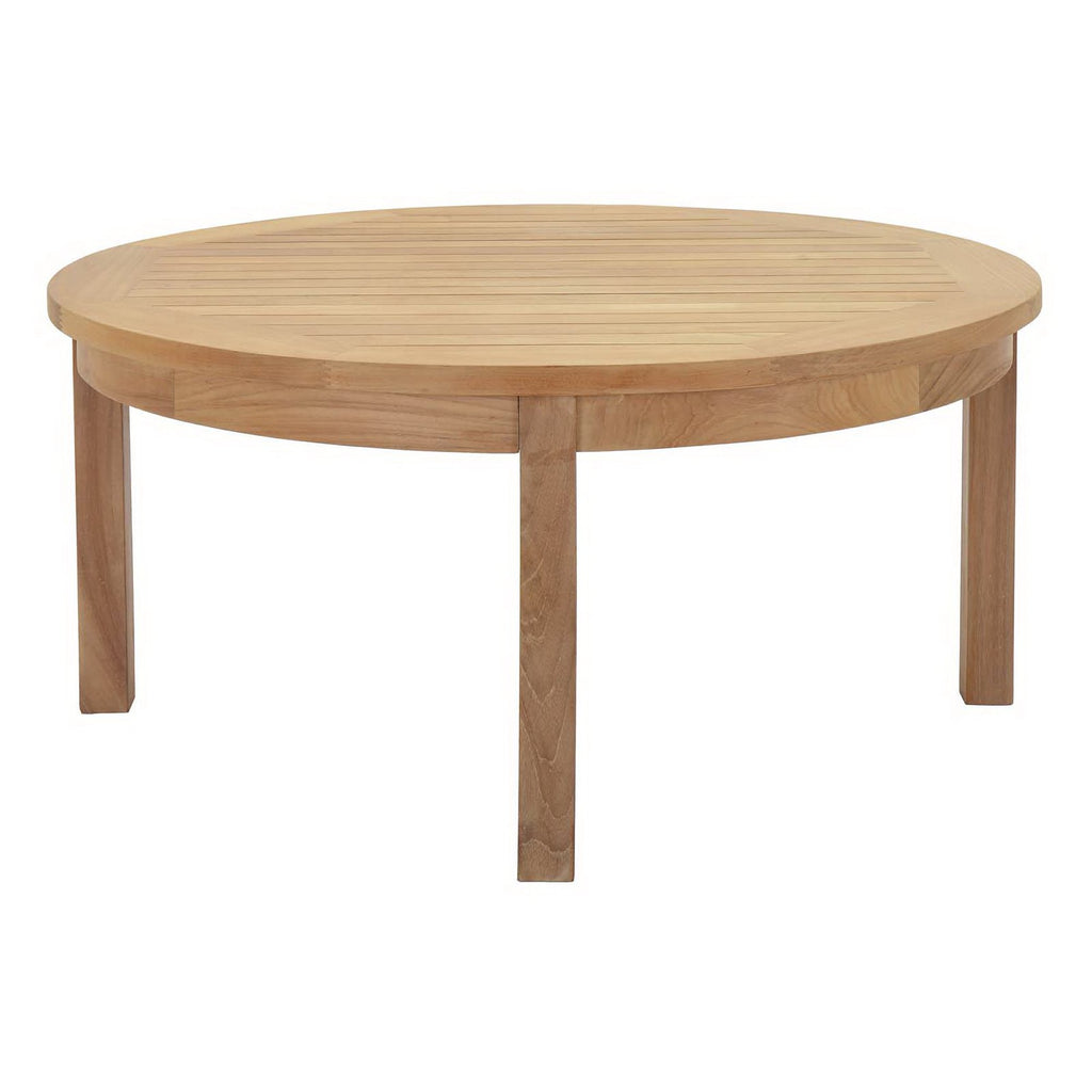 Melba Outdoor Teak Round Coffee Table
