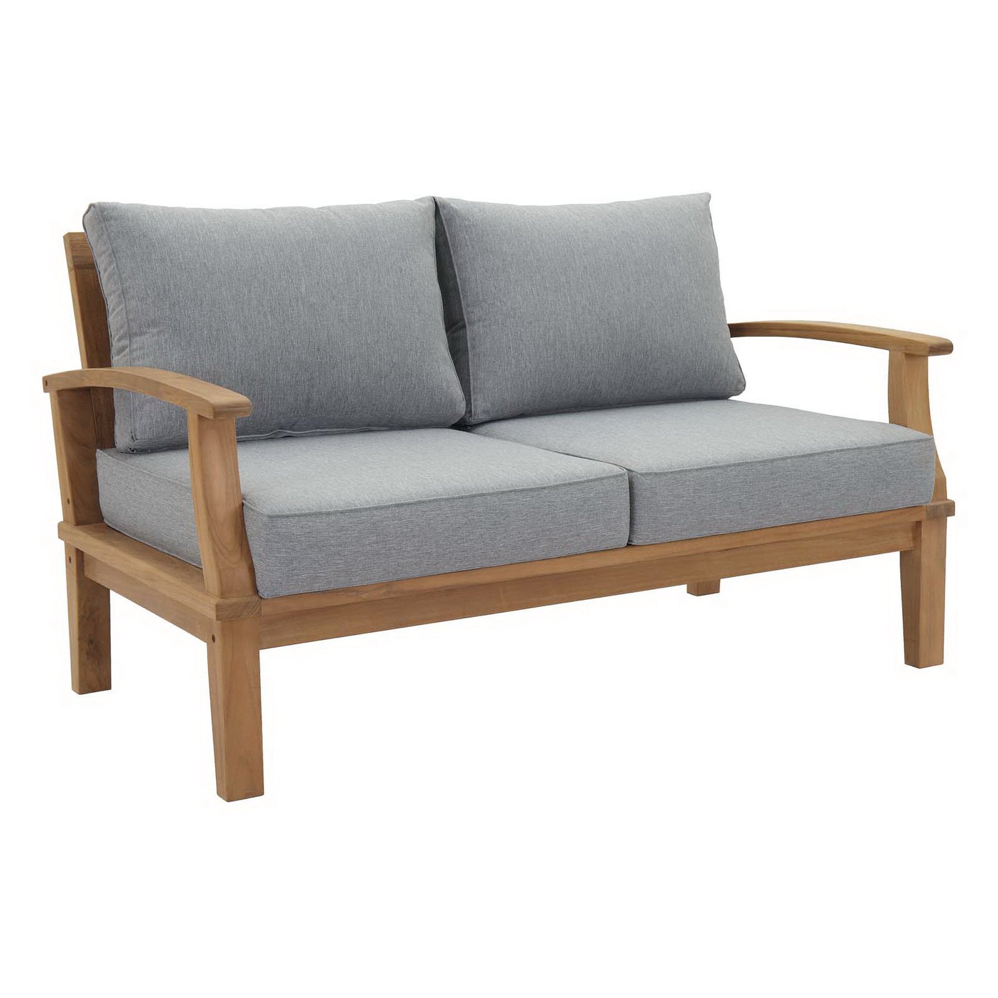 Melba 4 Piece Outdoor Teak Set- 2 Chairs, Loveseat and Coffee Table