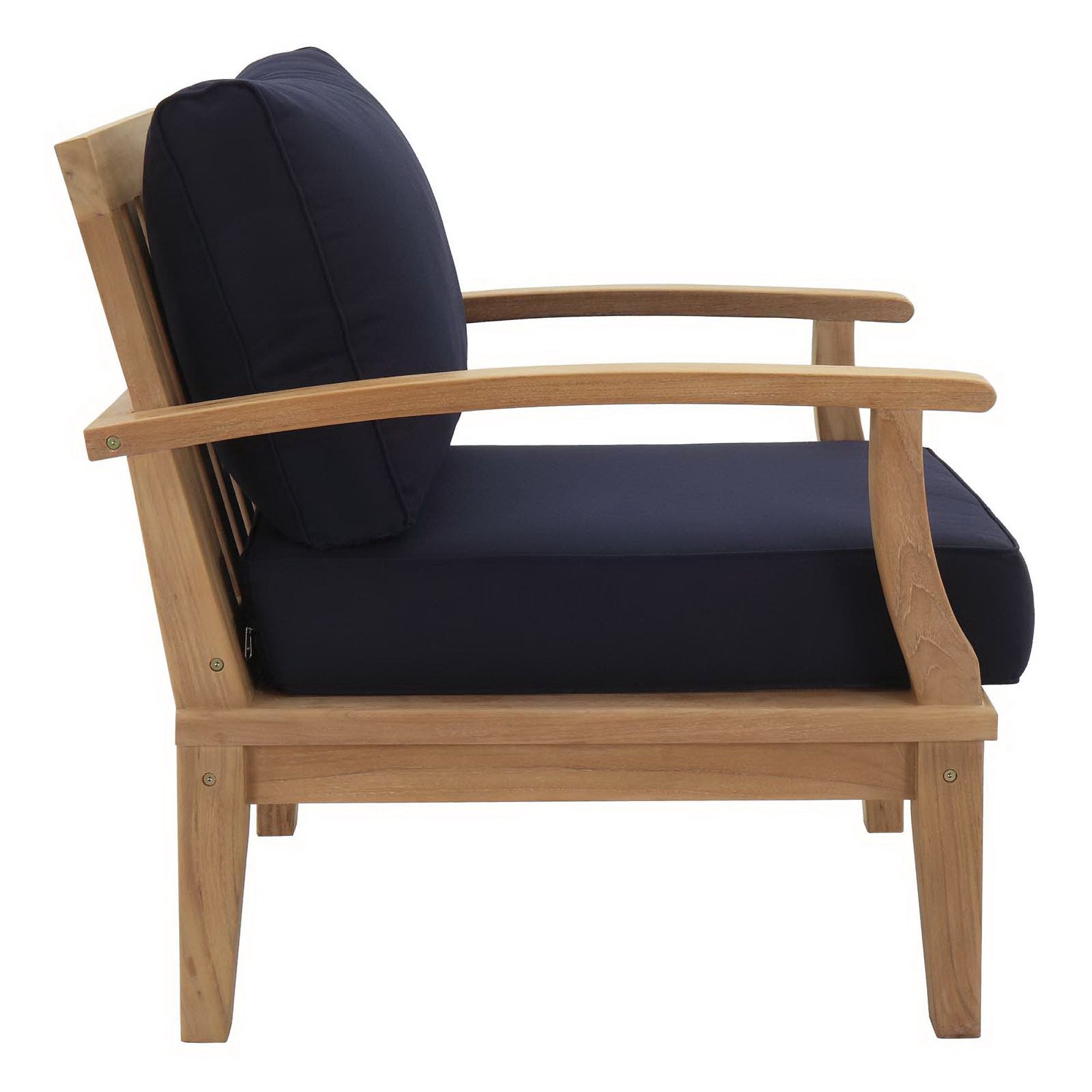 Melba 4 Piece Outdoor Teak Set- 2 Chairs, Loveseat and Coffee Table