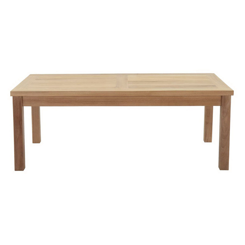 Melba 4 Piece Outdoor Teak Set- 2 Chairs, Loveseat and Coffee Table
