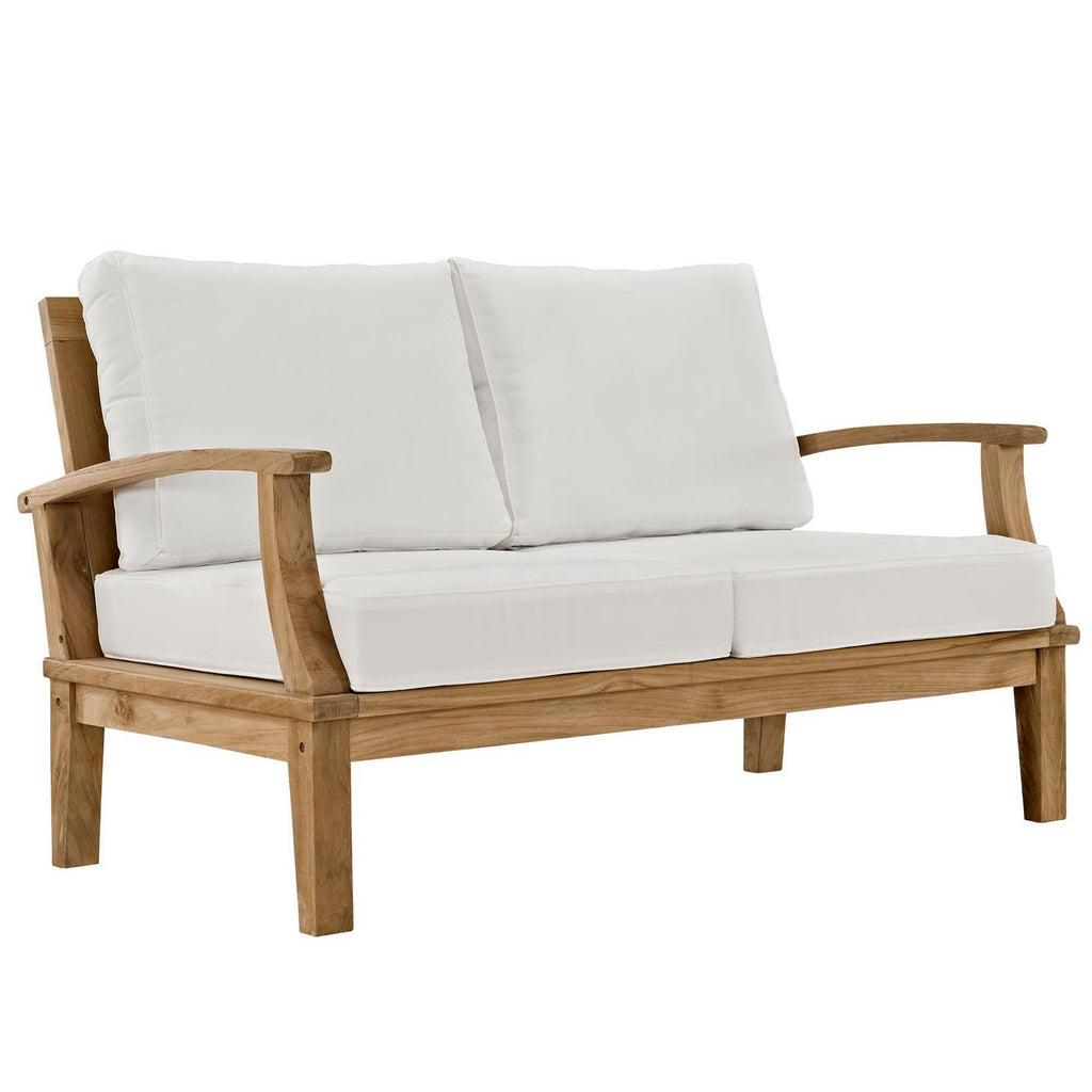 Melba 4 Piece Outdoor Teak Set- 2 Chairs, Loveseat and Coffee Table