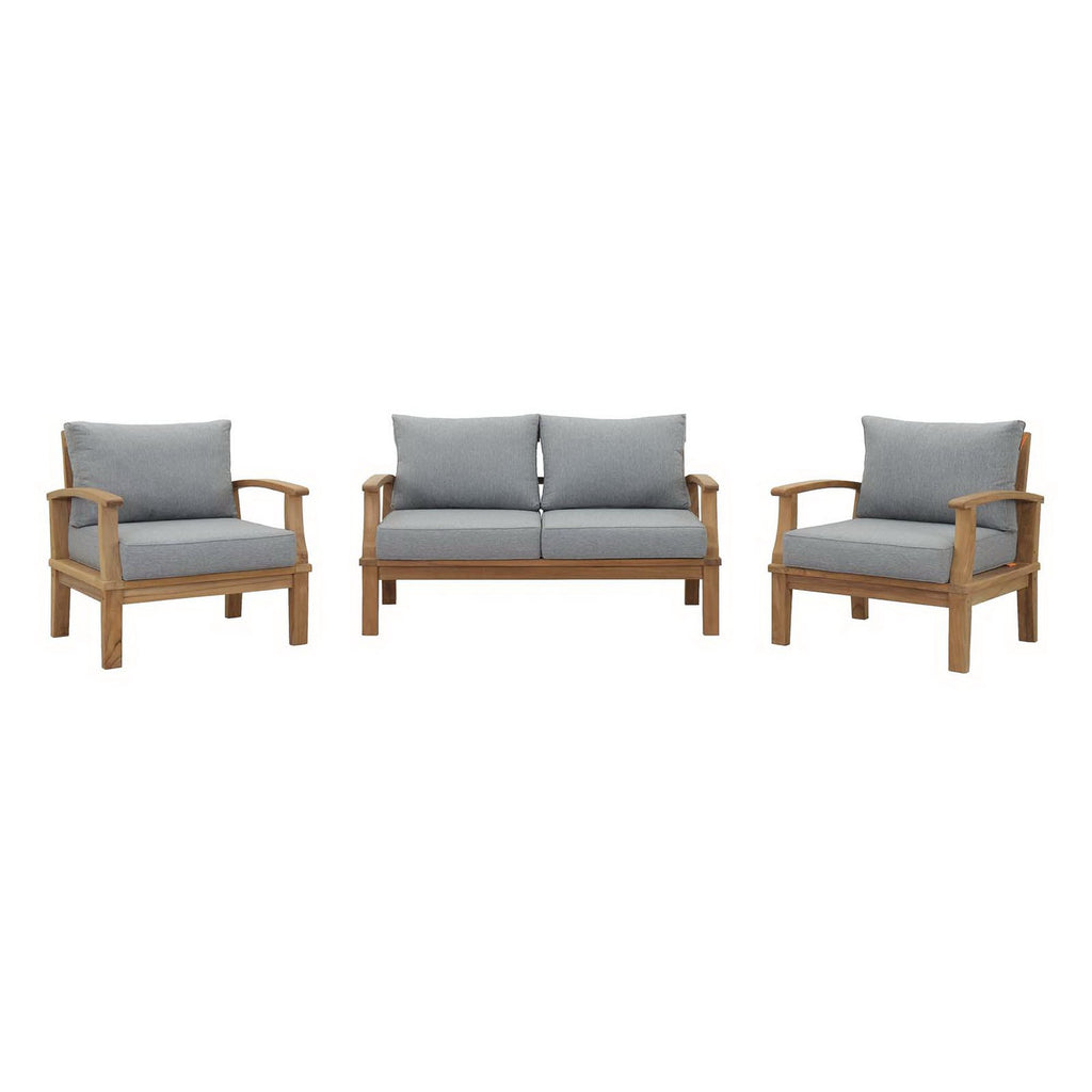Melba 3 Piece Outdoor Teak Set- 2 Chairs and Loveseat
