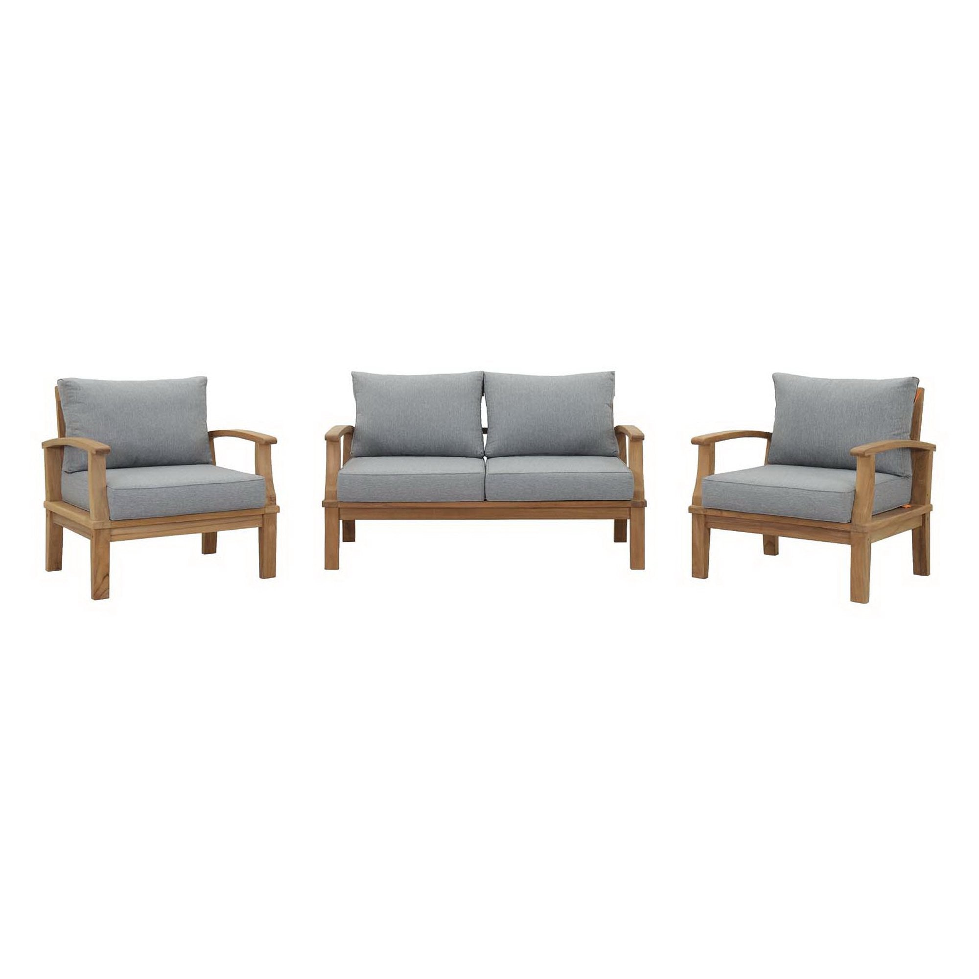 Melba 3 Piece Outdoor Teak Set- 2 Chairs and Loveseat