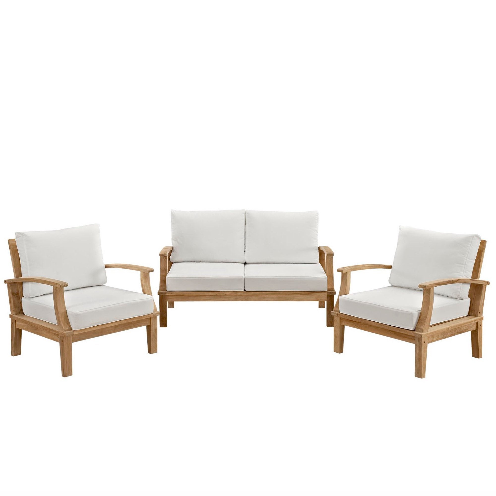Melba 3 Piece Outdoor Teak Set- 2 Chairs and Loveseat