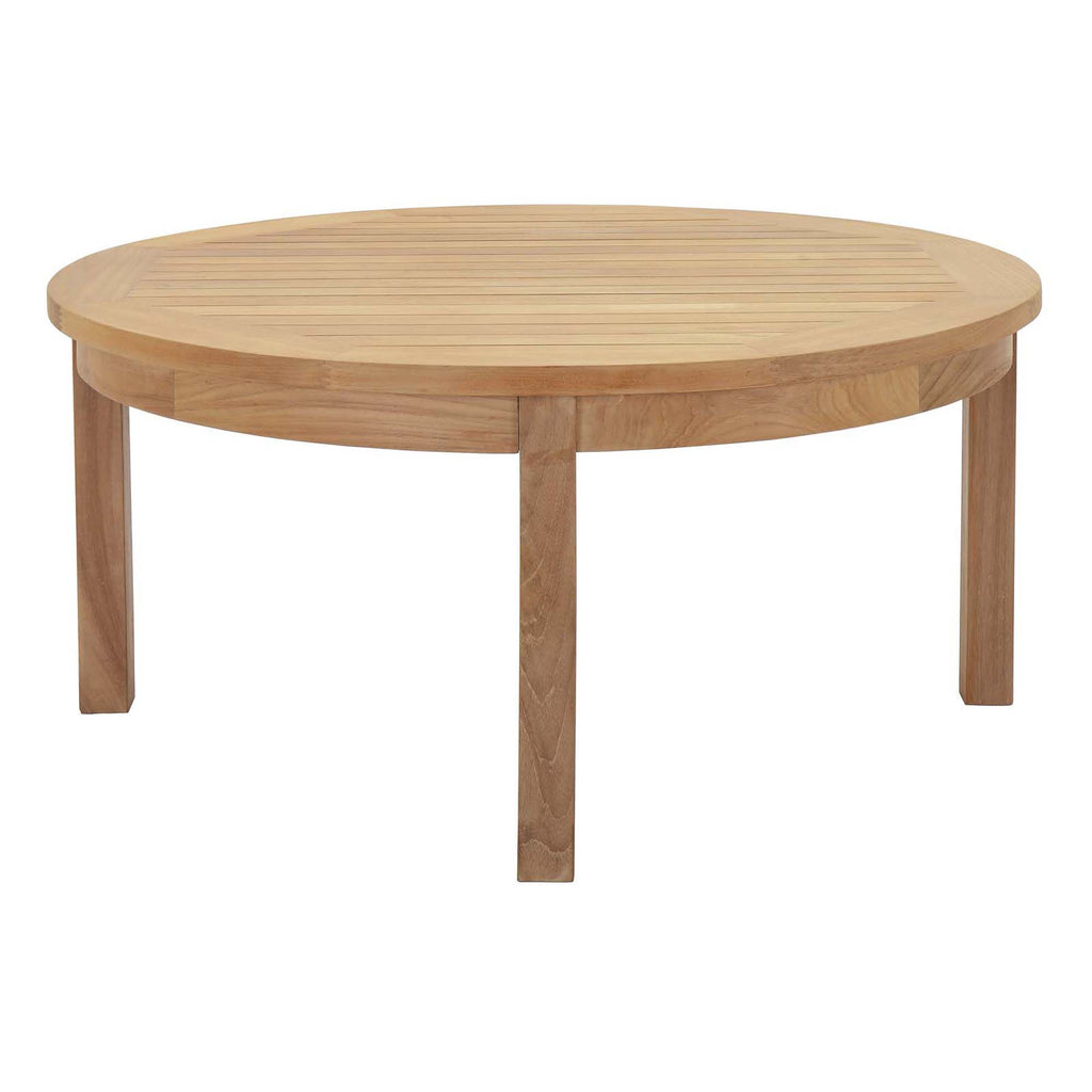 Melba 3 Piece Outdoor Teak Set- 2 Chairs and Round Coffee Table