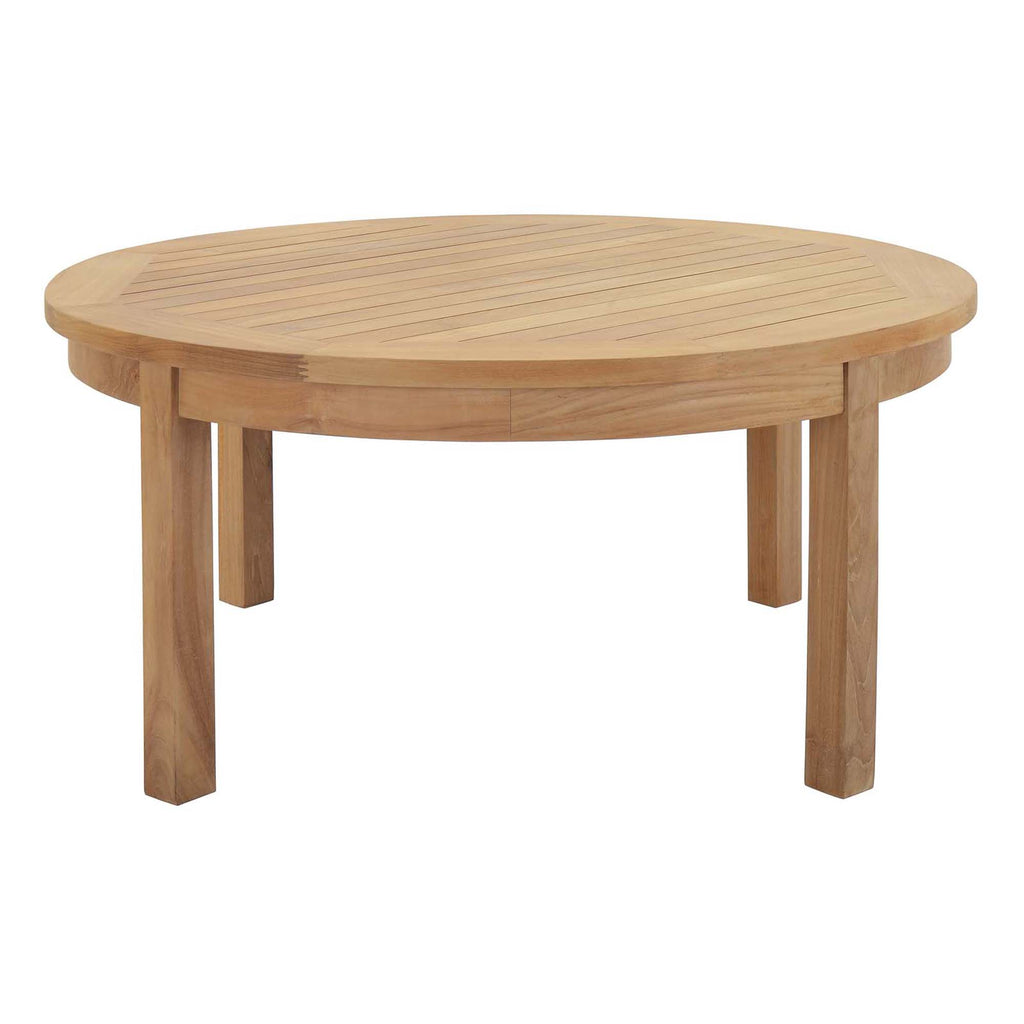 Melba 3 Piece Outdoor Teak Set- 2 Chairs and Round Coffee Table