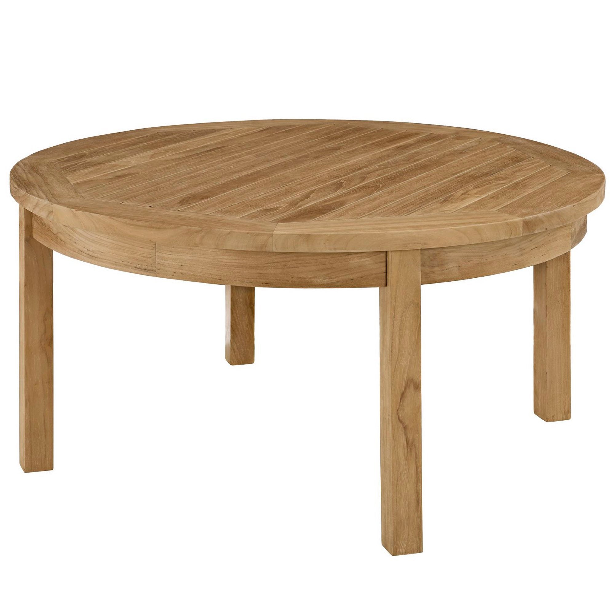 Melba 3 Piece Outdoor Teak Set- 2 Chairs and Round Coffee Table