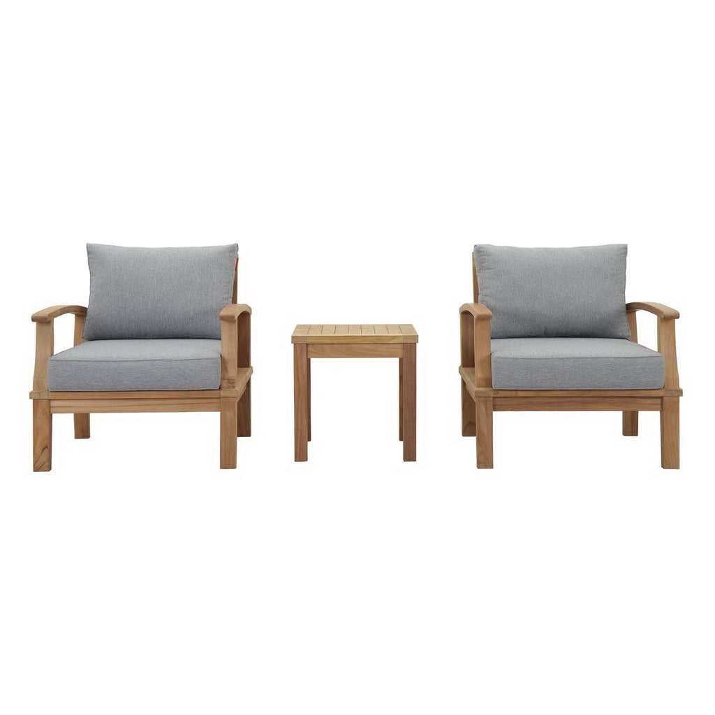Melba 3 Piece Outdoor Teak Set 2 Chairs and Side Table