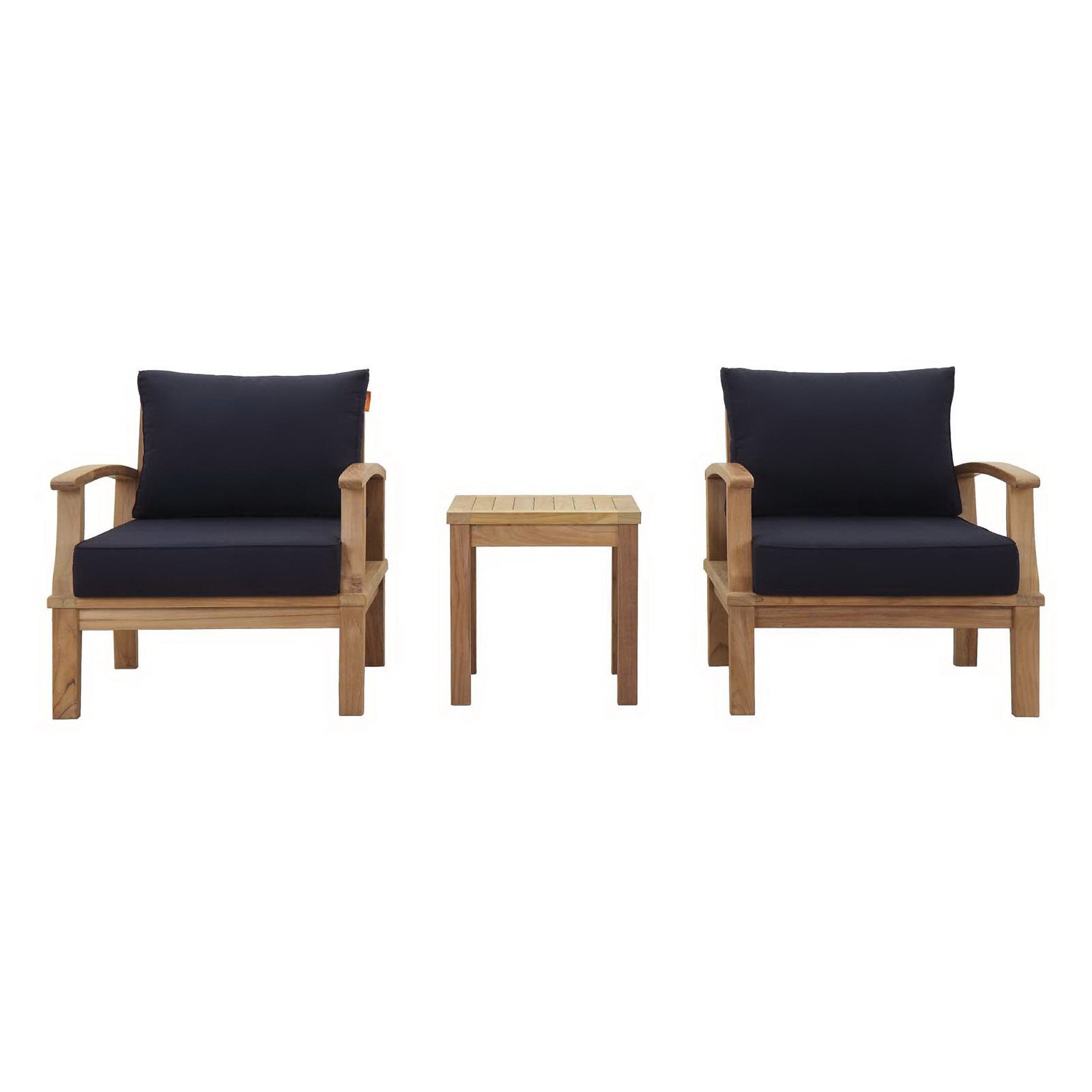 Melba 3 Piece Outdoor Teak Set 2 Chairs and Side Table