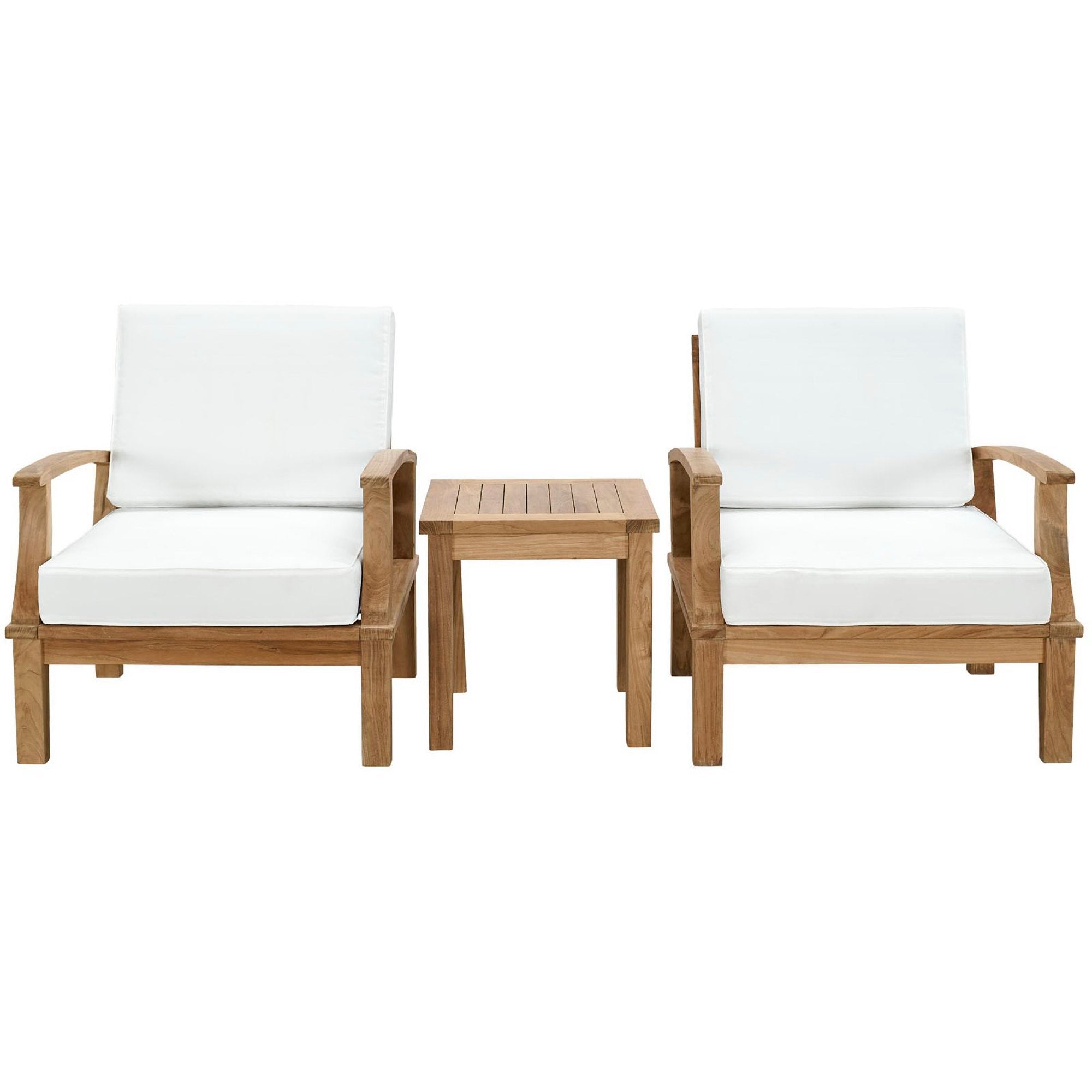 Melba 3 Piece Outdoor Teak Set 2 Chairs and Side Table