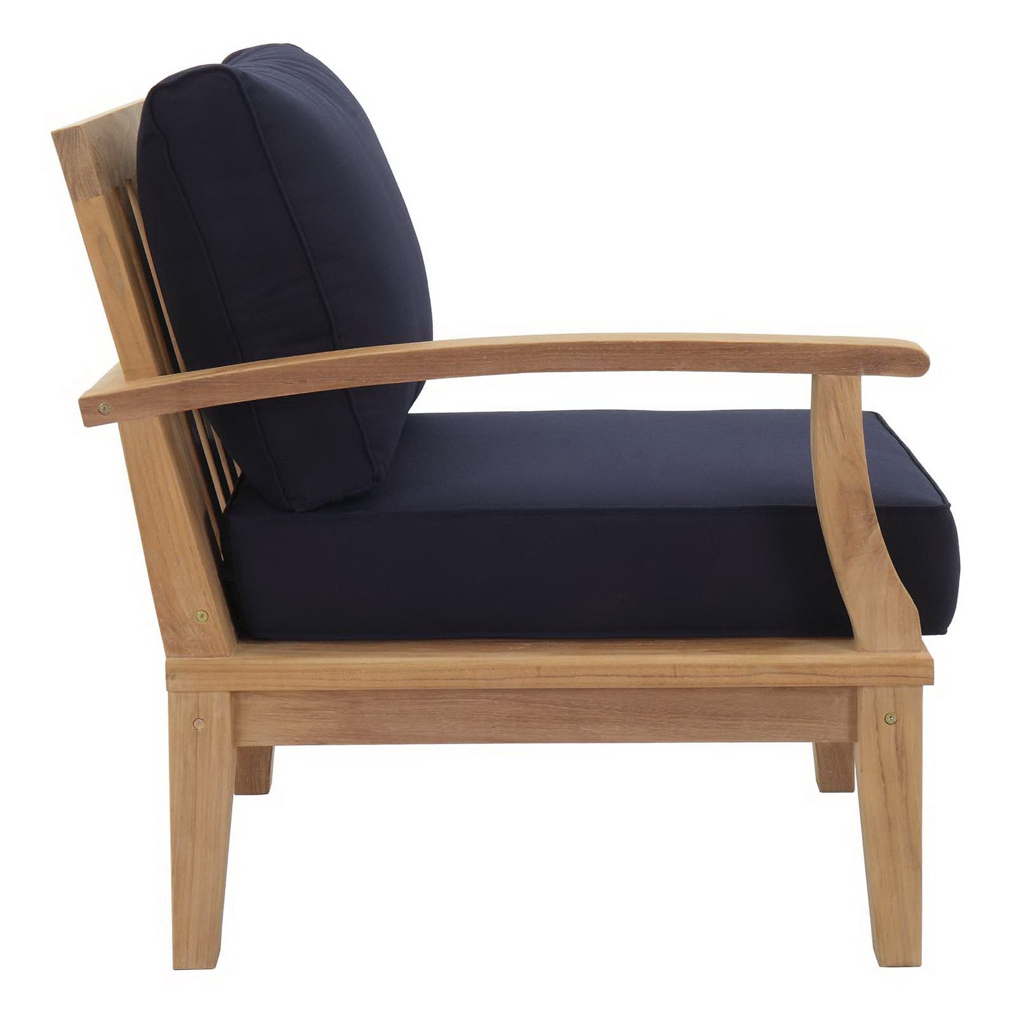Melba 6 Piece Outdoor Teak Set Loveseat, 2 Chairs and 2 Ottomans