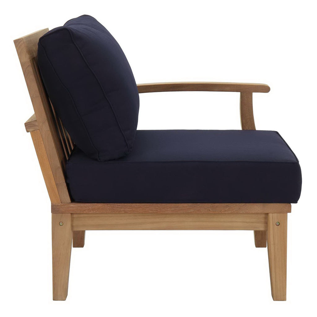 Melba 6 Piece Outdoor Teak Set Loveseat, 2 Chairs and 2 Ottomans