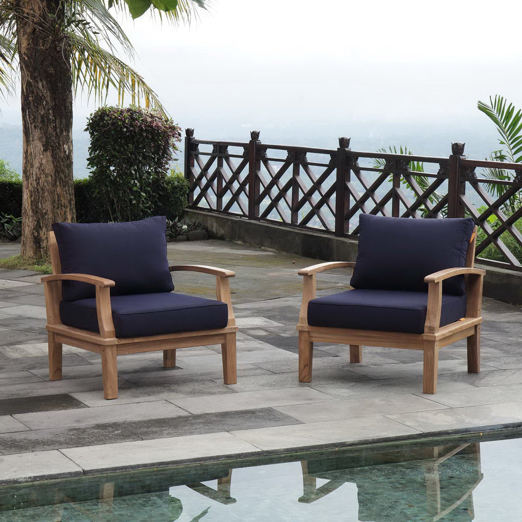 Melba 2 Piece Outdoor Teak Set 2 Chairs
