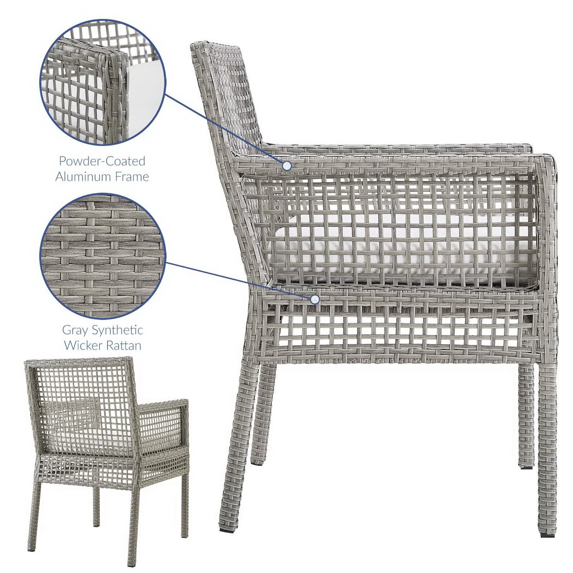 Acres 7 Piece Outdoor Wicker Rattan Dining Set