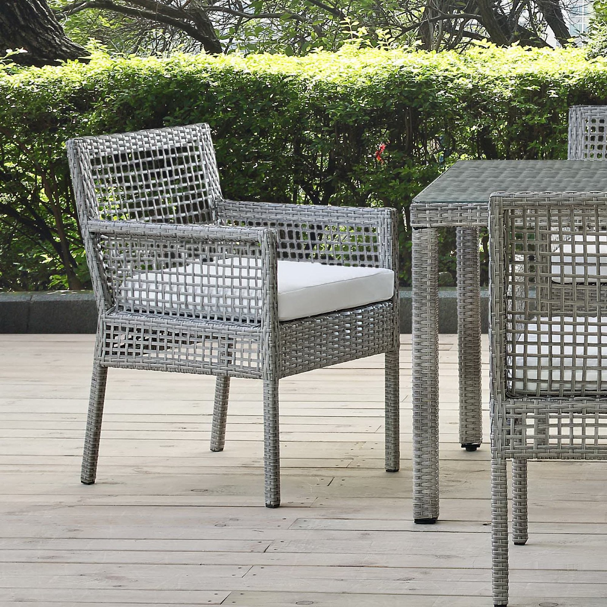 Acres Outdoor Wicker Rattan Dining Armchair