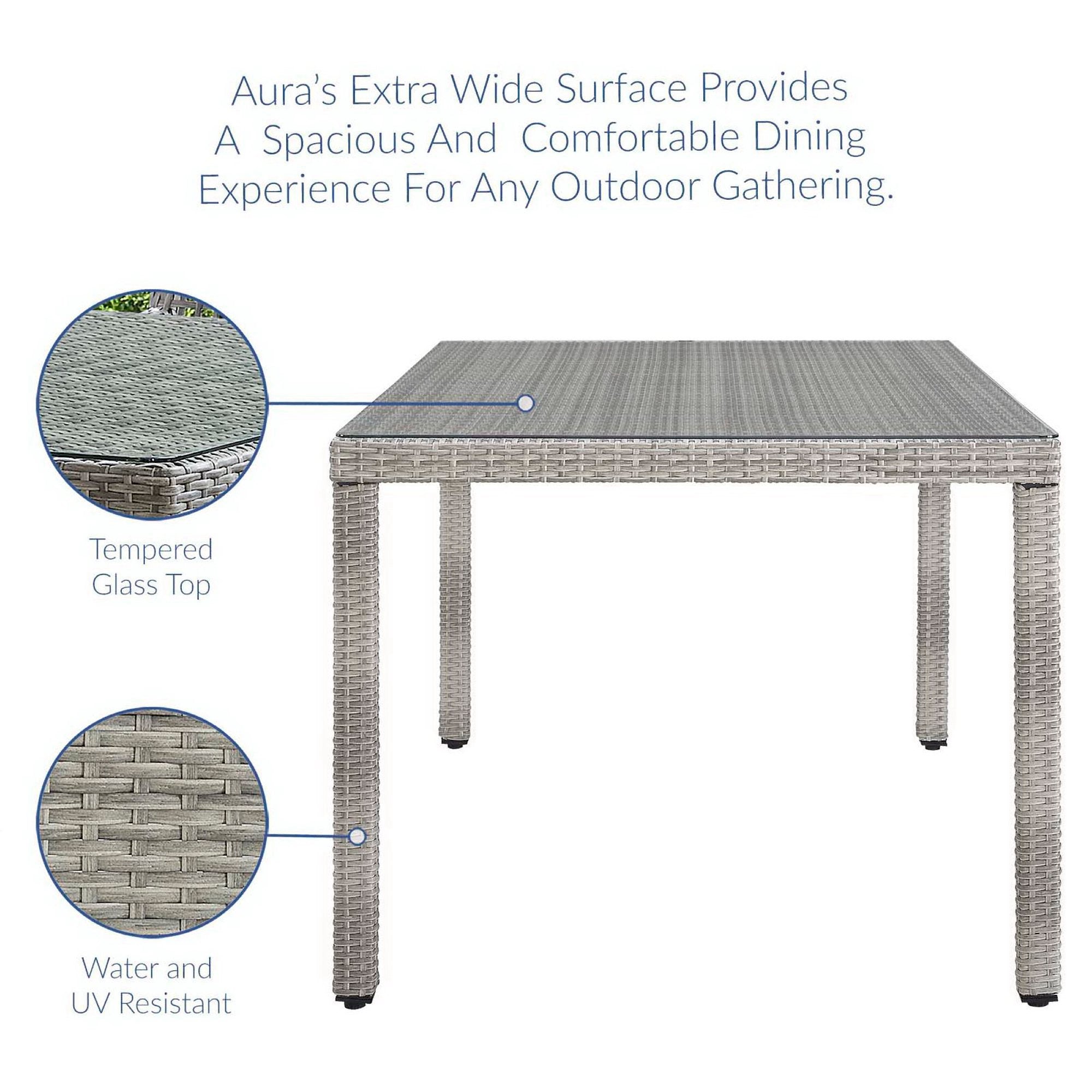 Acres 69 Inch Outdoor Wicker Rattan Dining Table