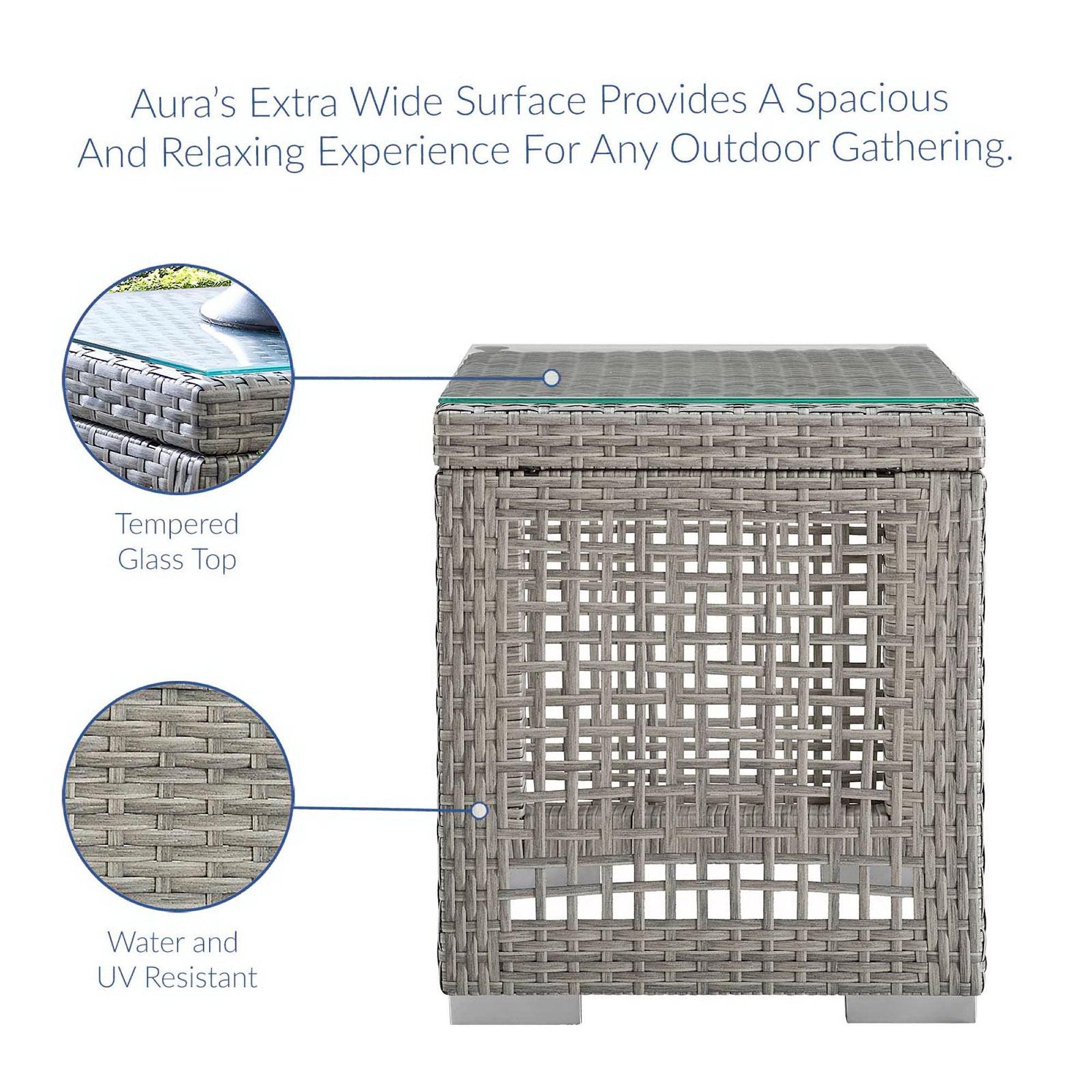 Acres Outdoor Wicker Rattan Side Table