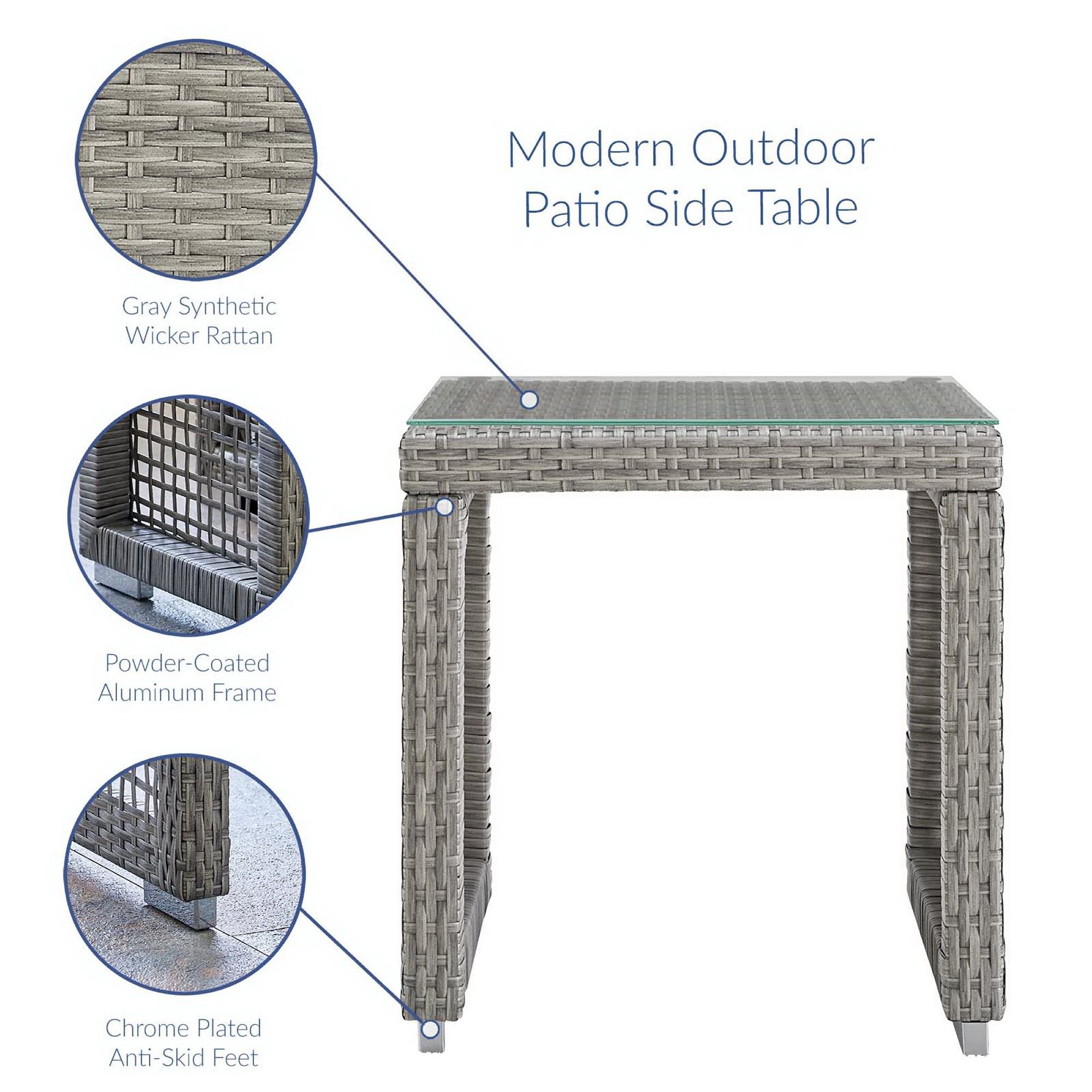 Acres Outdoor Wicker Rattan Side Table