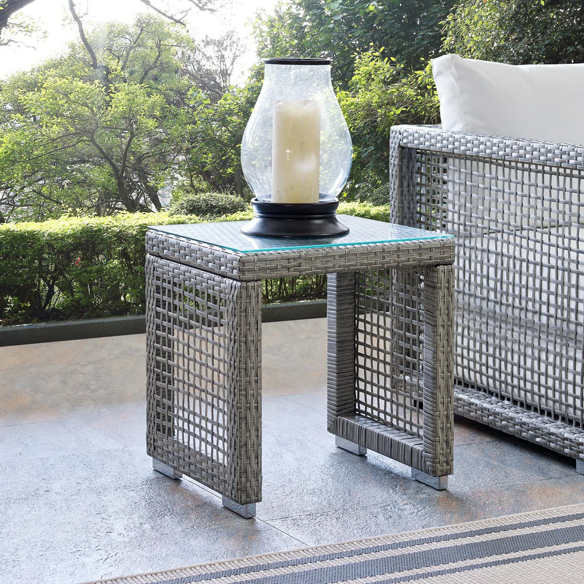 Acres Outdoor Wicker Rattan Side Table