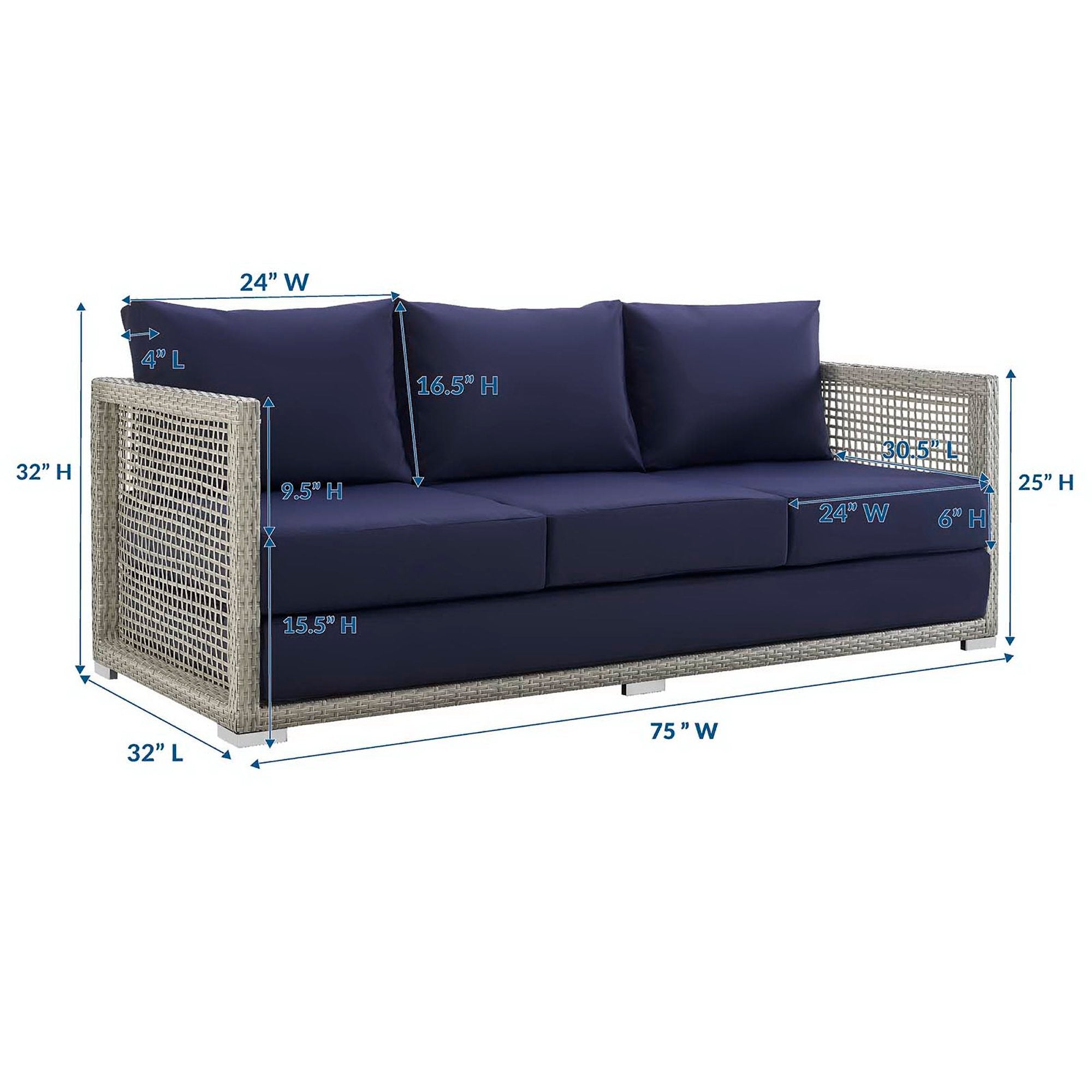 Acres Wicker Rattan Sofa