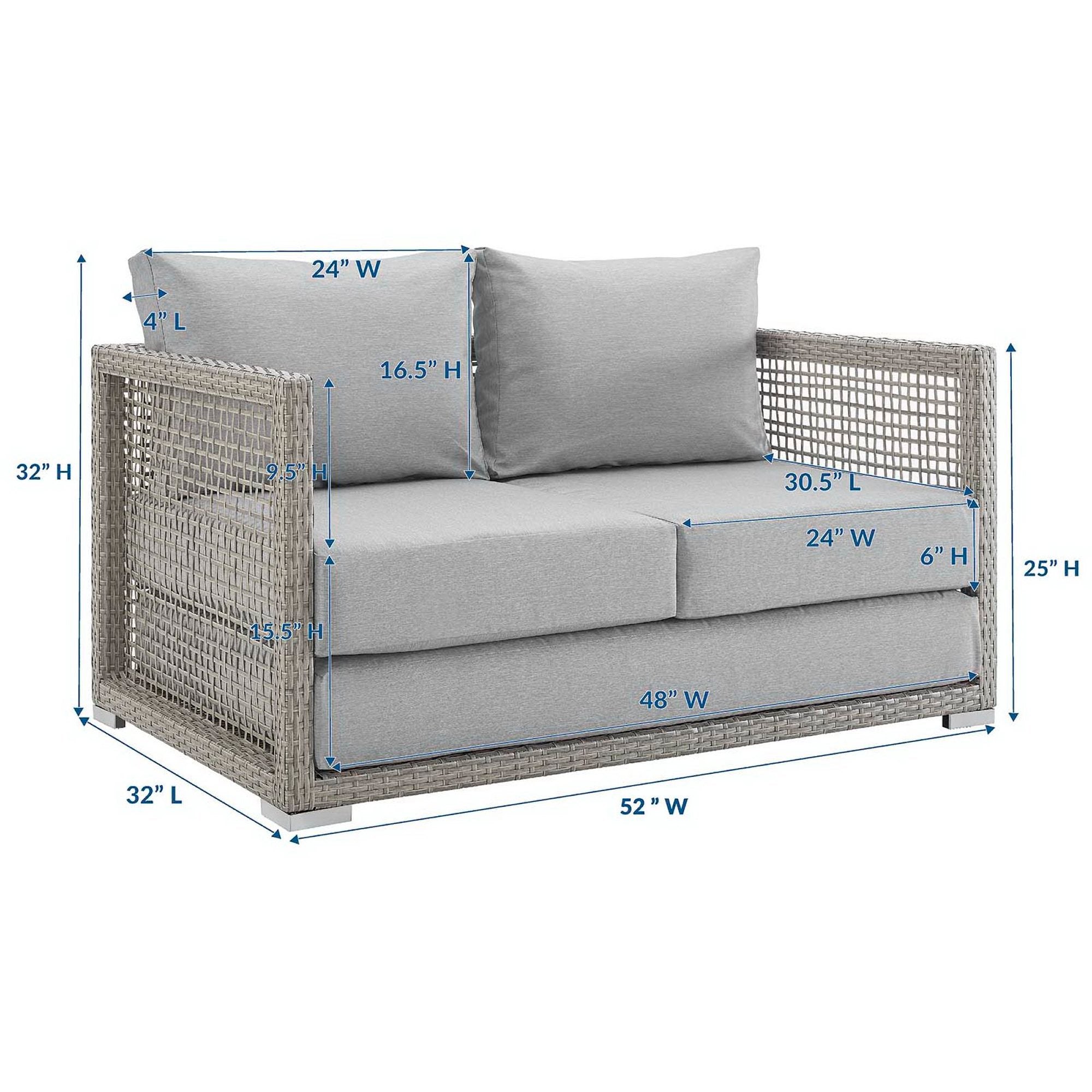 Acres Wicker Loveseat