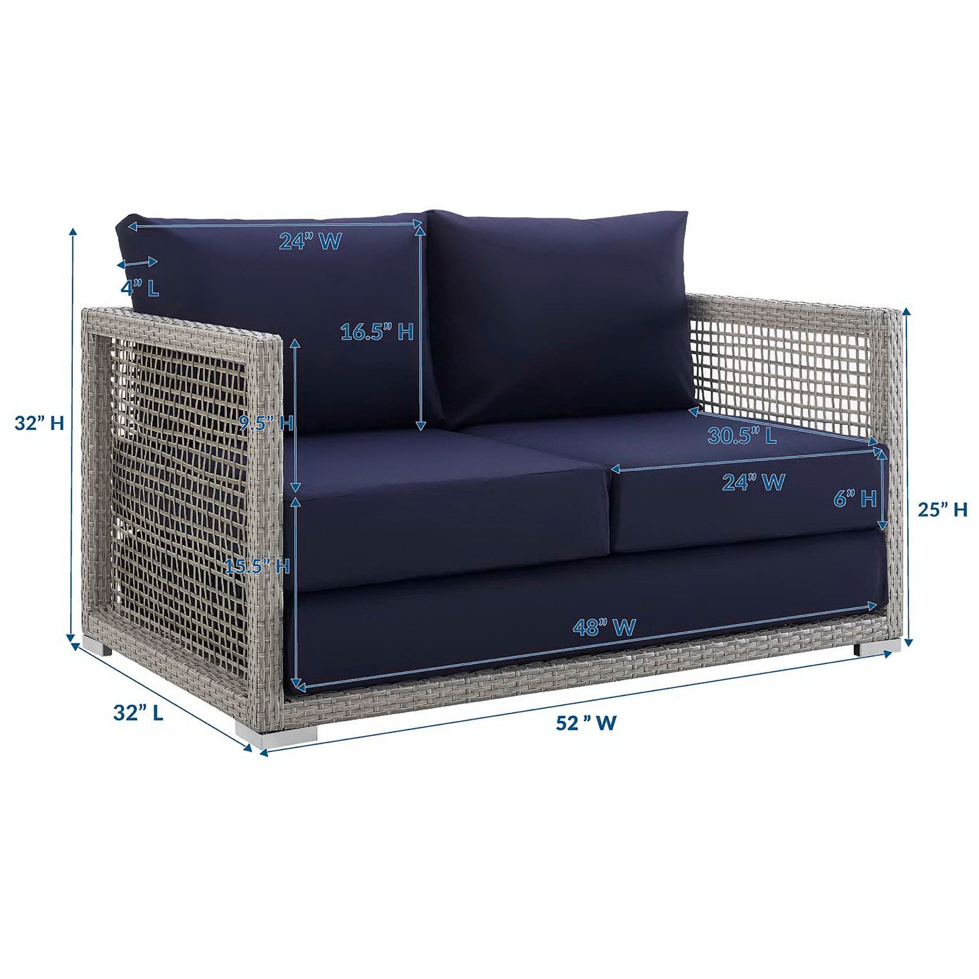 Acres Wicker Loveseat