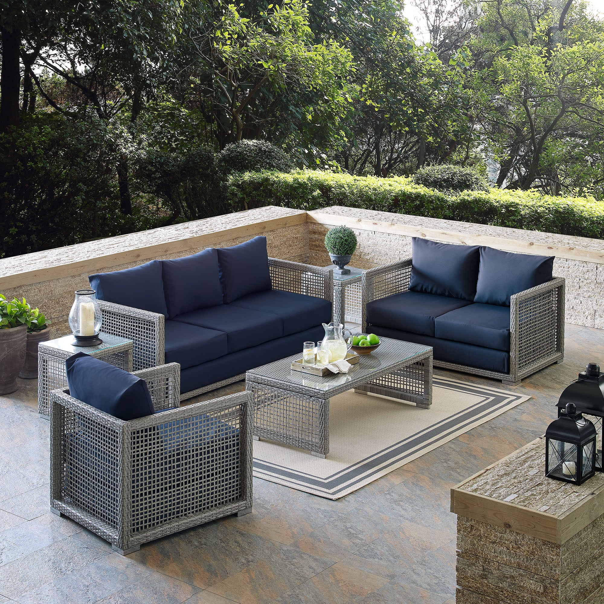 Acres 6 Piece Outdoor Wicker Rattan Set