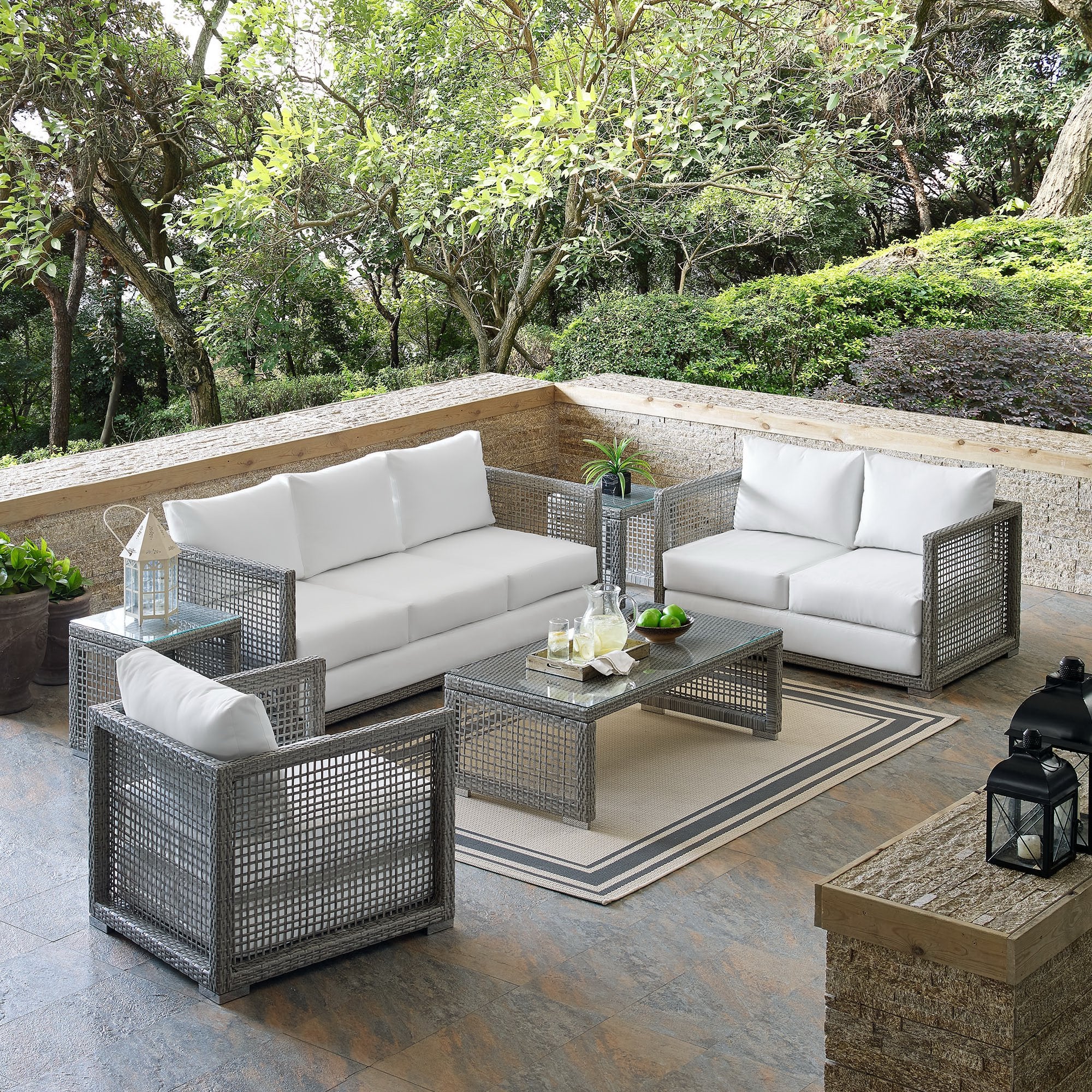 Acres 6 Piece Outdoor Wicker Rattan Set