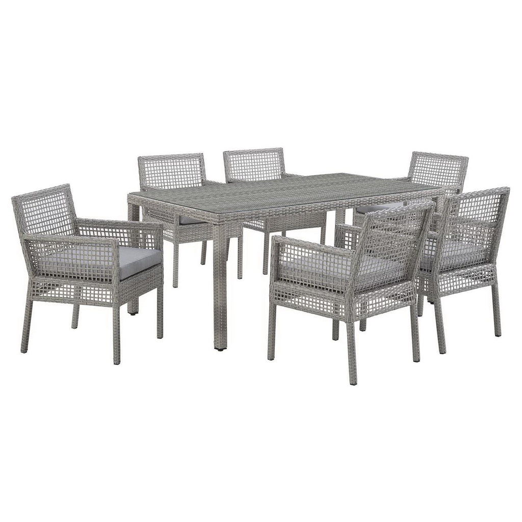 Acres 7 Piece Outdoor Wicker Rattan Dining Set