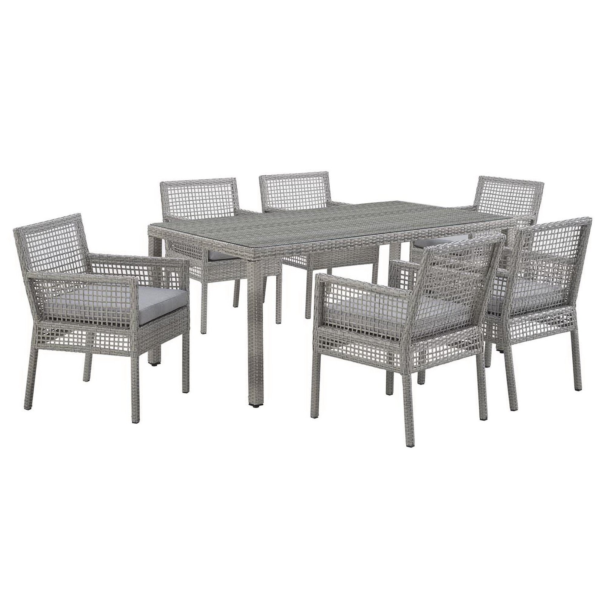 Acres 7 Piece Outdoor Wicker Rattan Dining Set