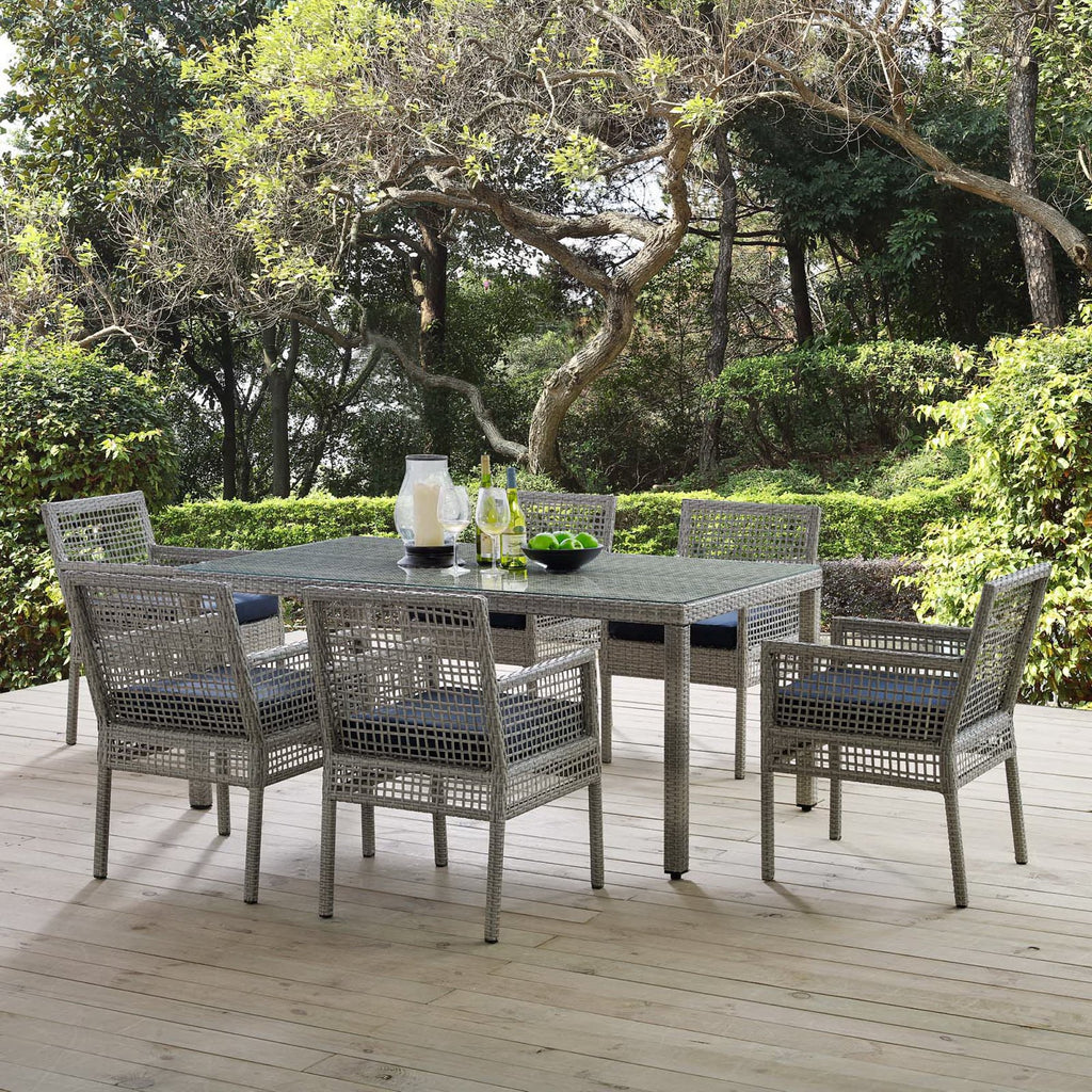 Acres 7 Piece Outdoor Wicker Rattan Dining Set