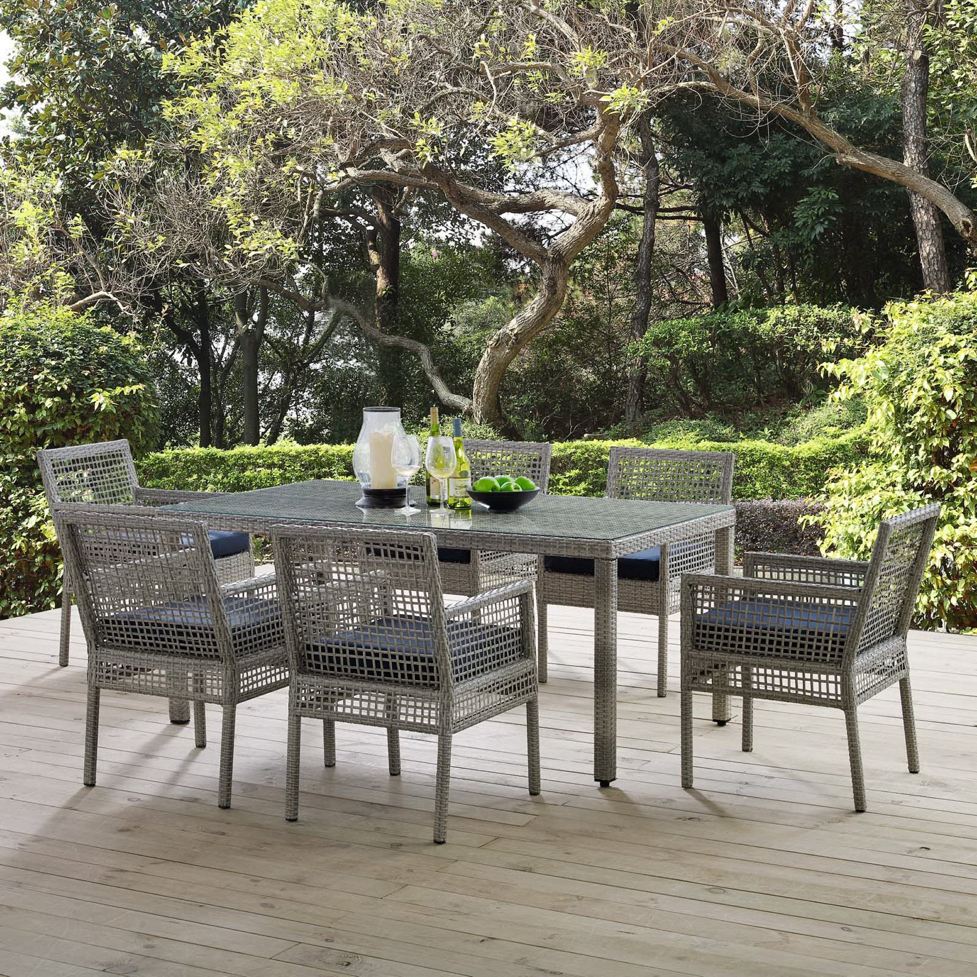 Acres 7 Piece Outdoor Wicker Rattan Dining Set