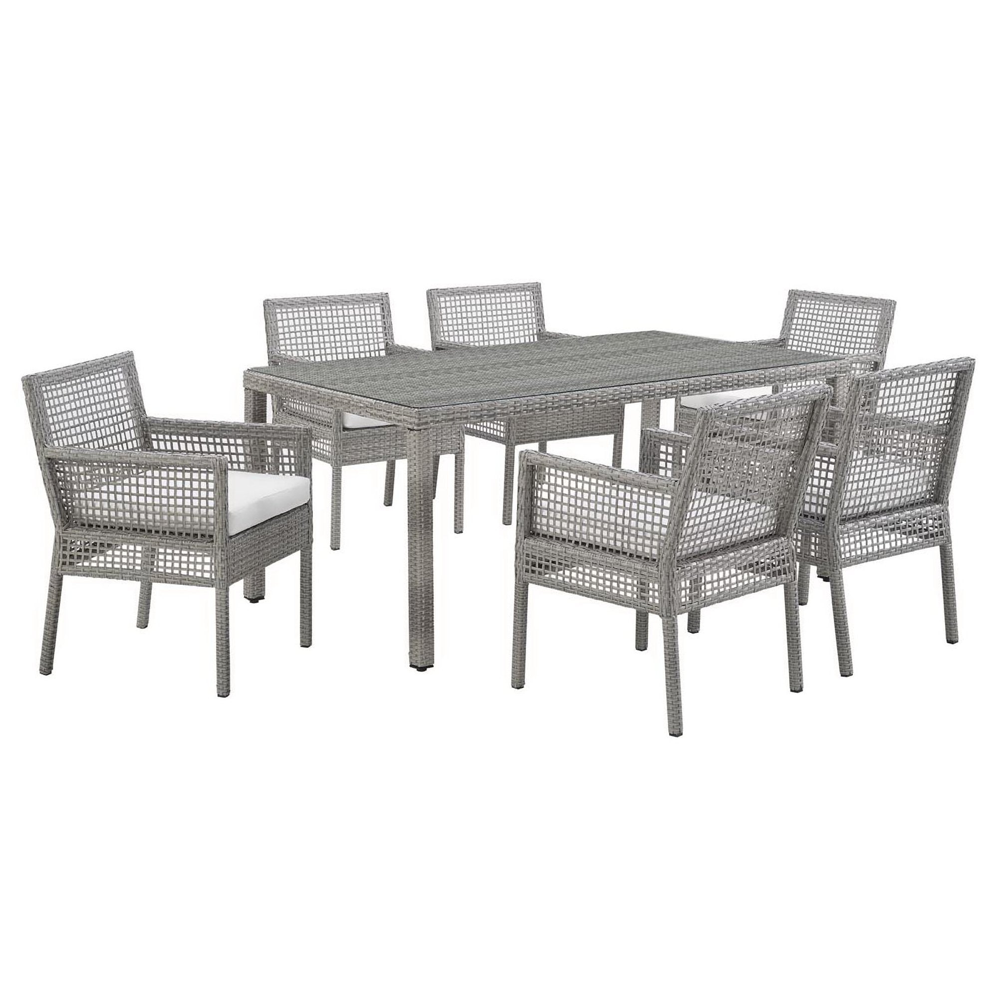 Acres 7 Piece Outdoor Wicker Rattan Dining Set