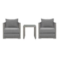 Acres 3 Piece Outdoor Wicker Rattan Set 2 Chairs and Side Table