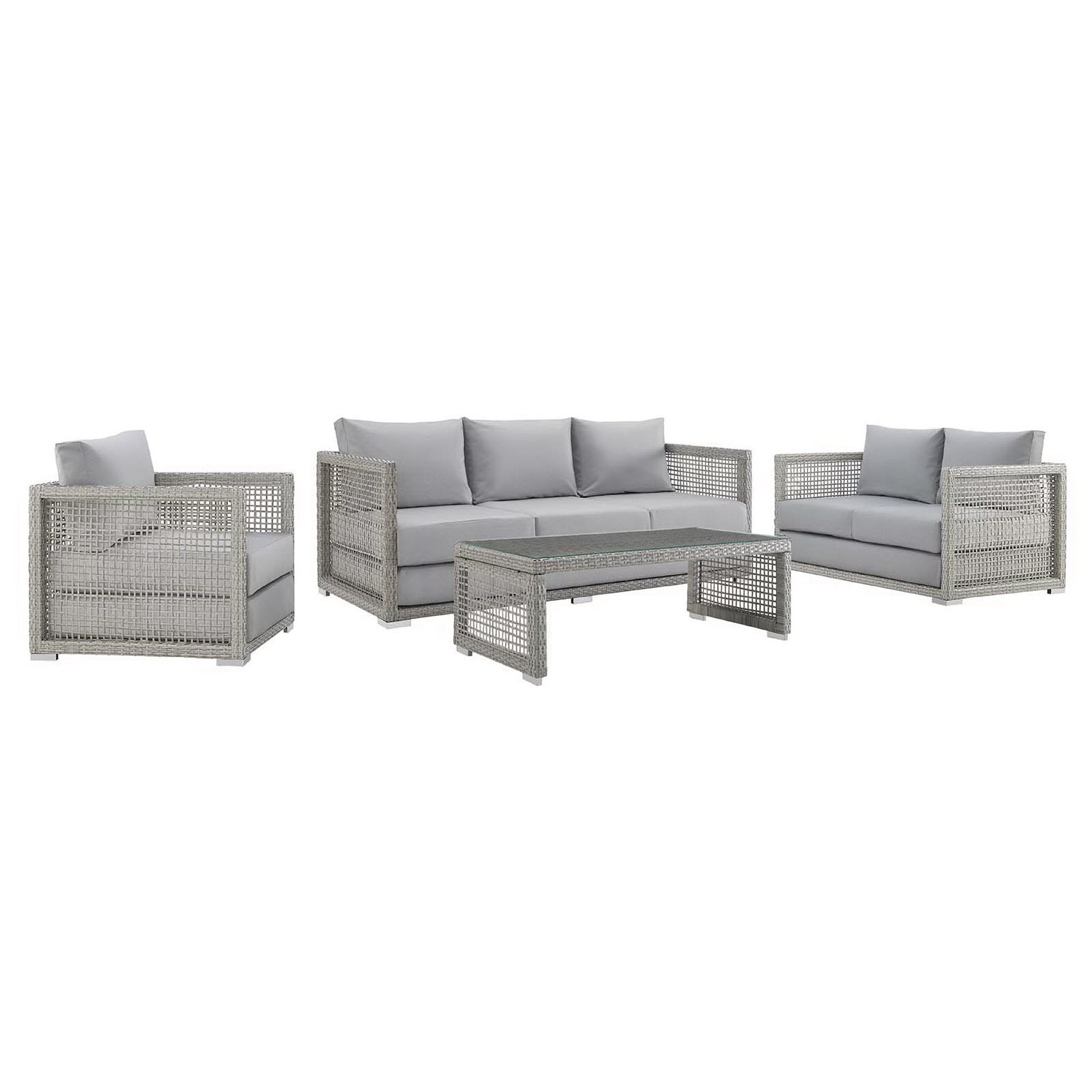Acres 4 Piece Outdoor Wicker Rattan Set