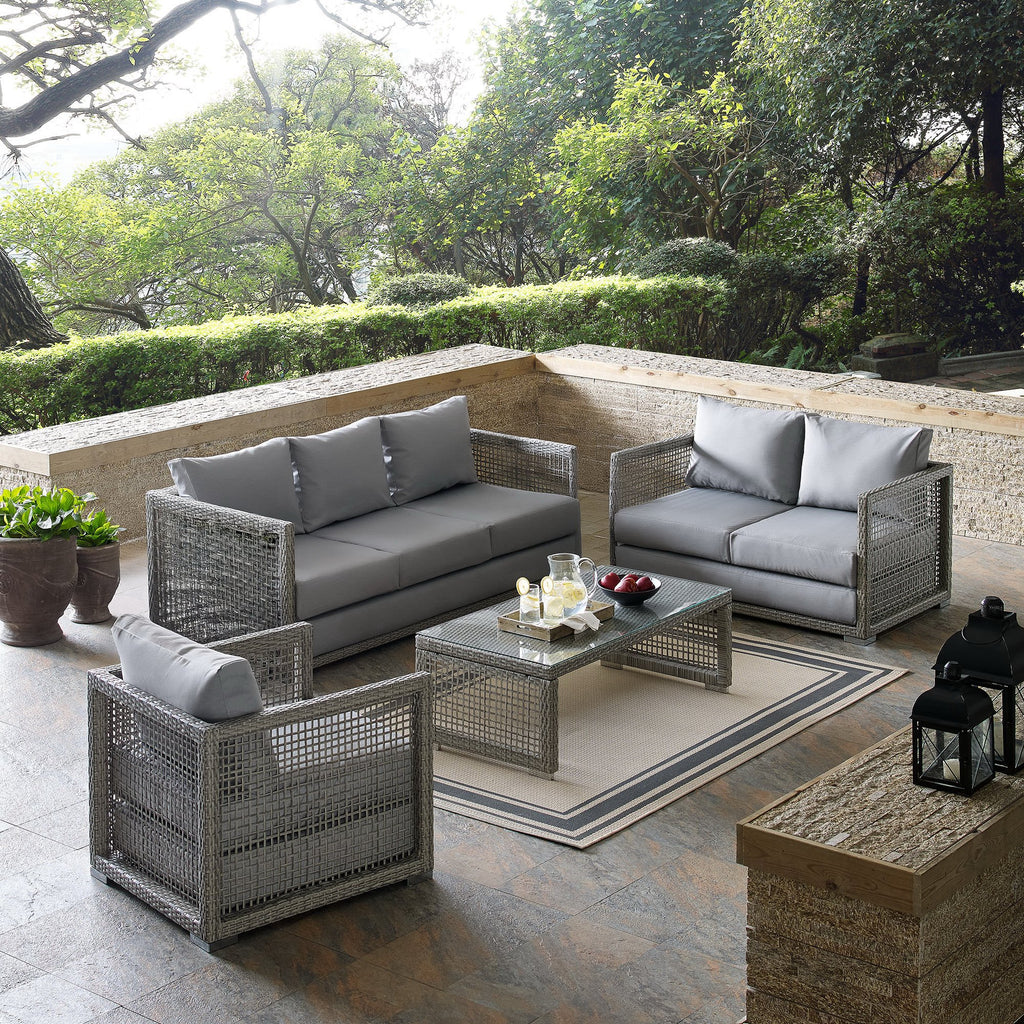 Acres 4 Piece Outdoor Wicker Rattan Set