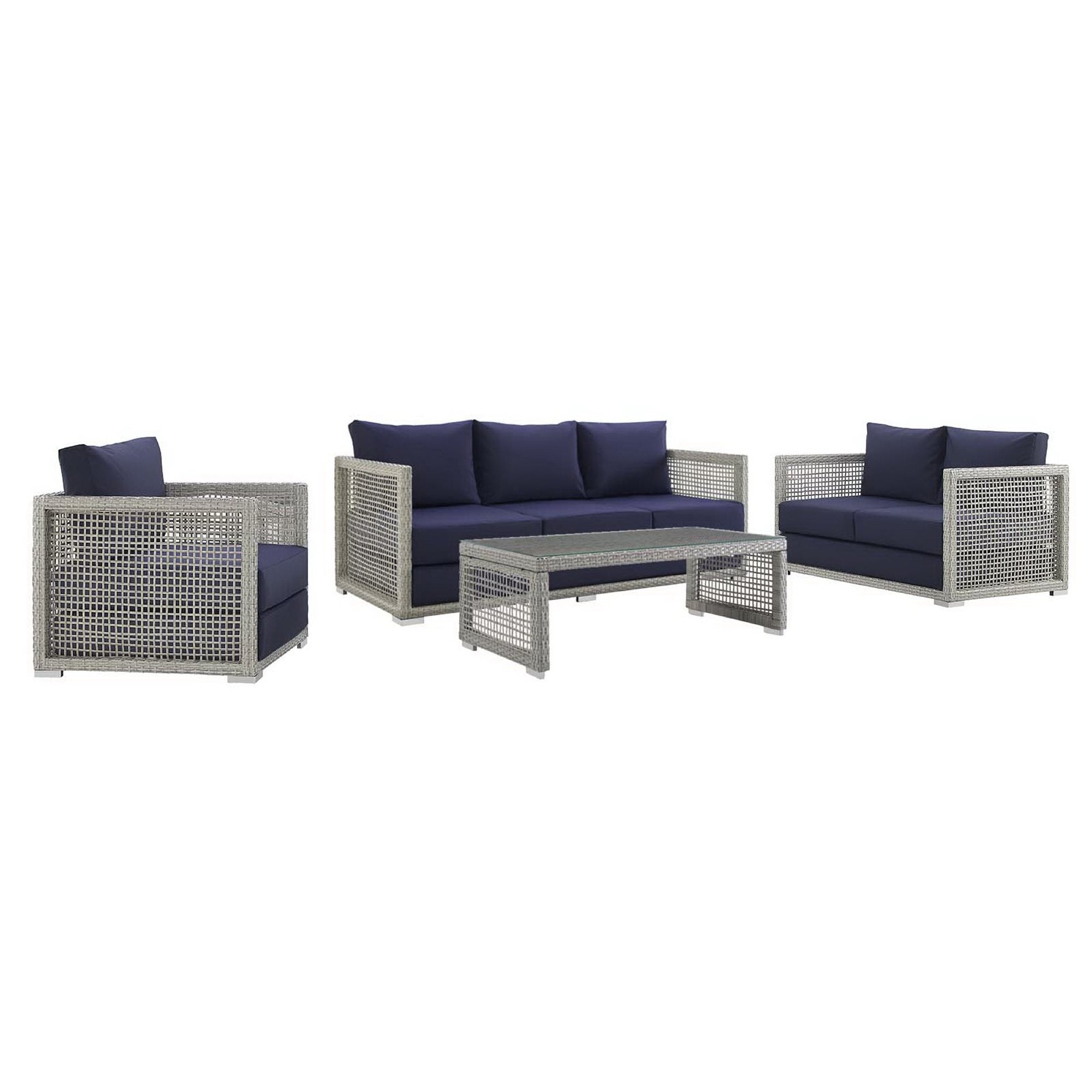 Acres 4 Piece Outdoor Wicker Rattan Set