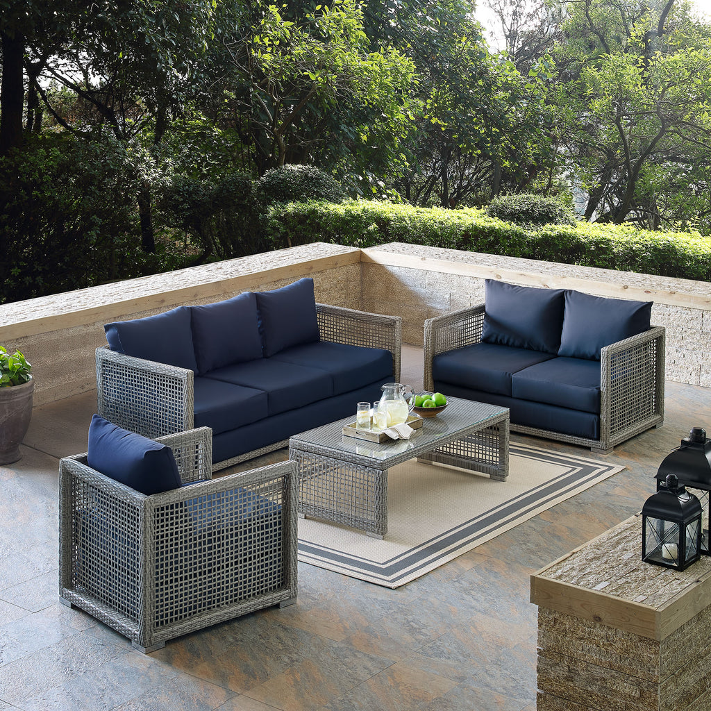 Acres 4 Piece Outdoor Wicker Rattan Set