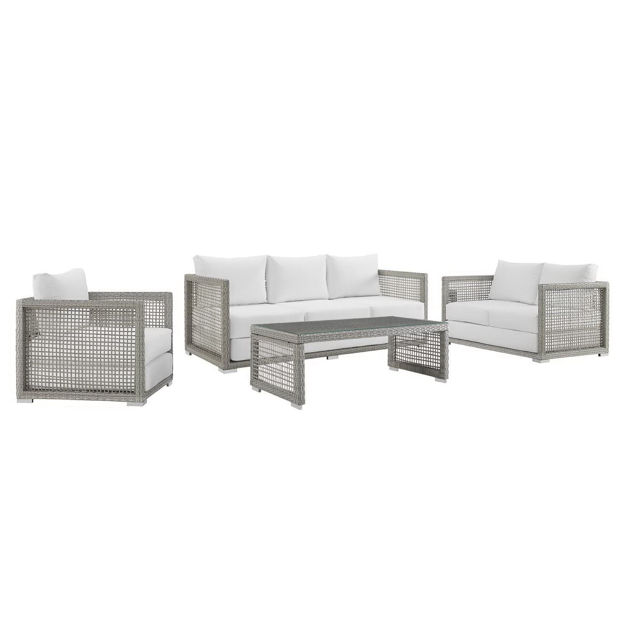 Acres 4 Piece Outdoor Wicker Rattan Set