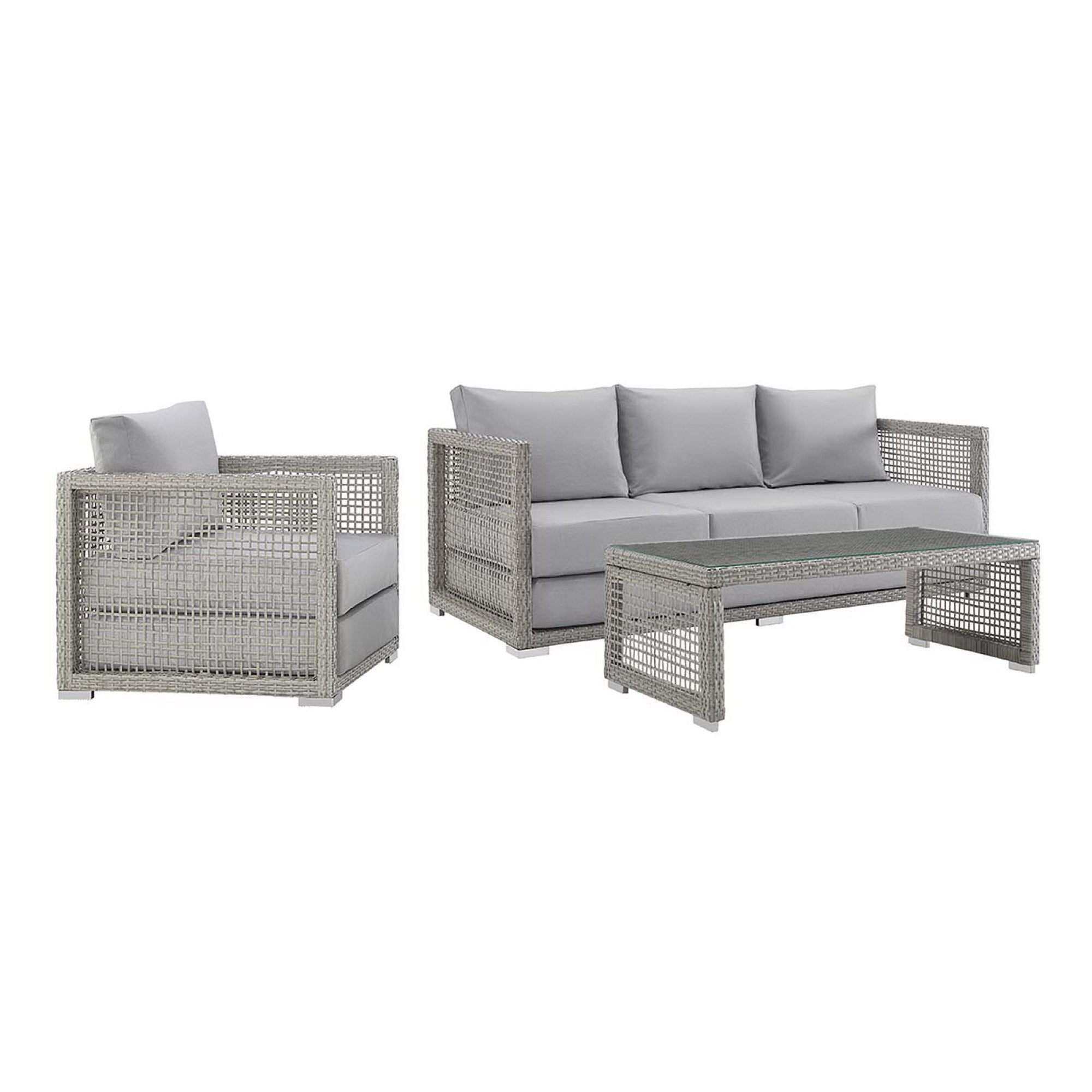 Acres 3 Piece Outdoor Wicker Rattan Set