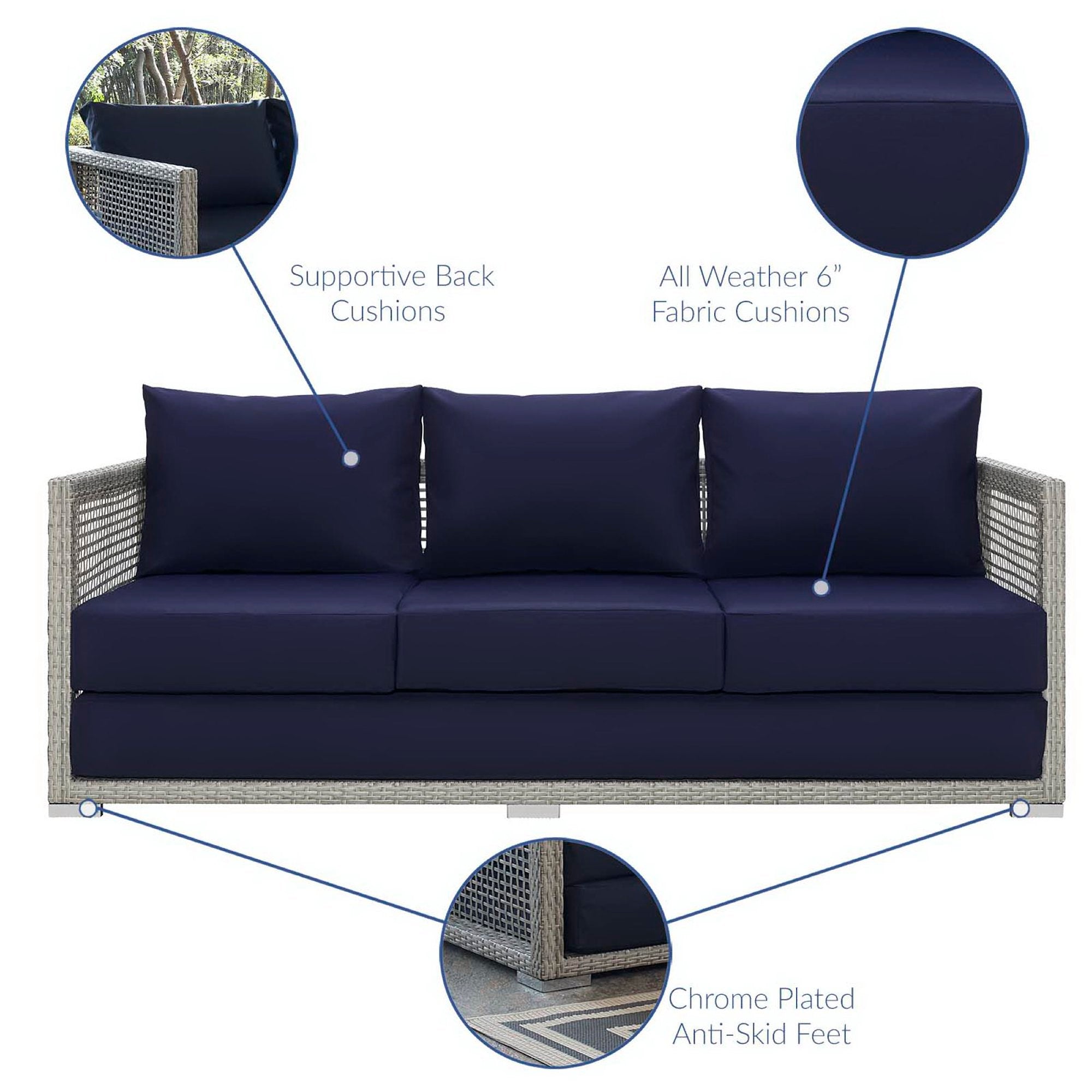 Acres 3 Piece Outdoor Wicker Rattan Set