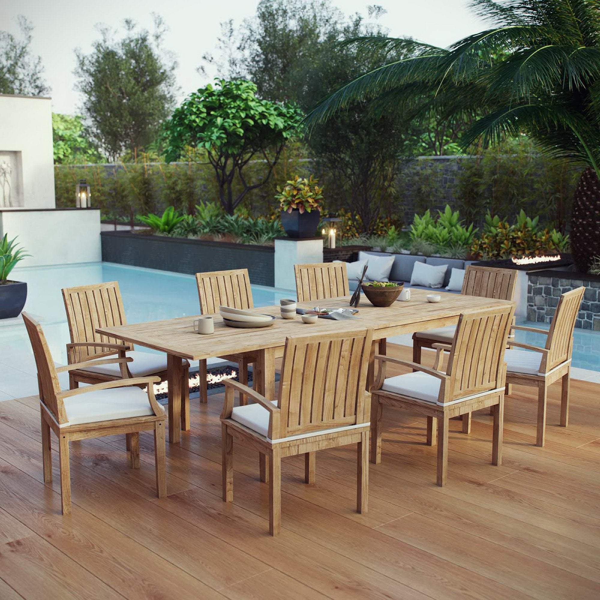 Melba 9 Piece Teak Dining Set