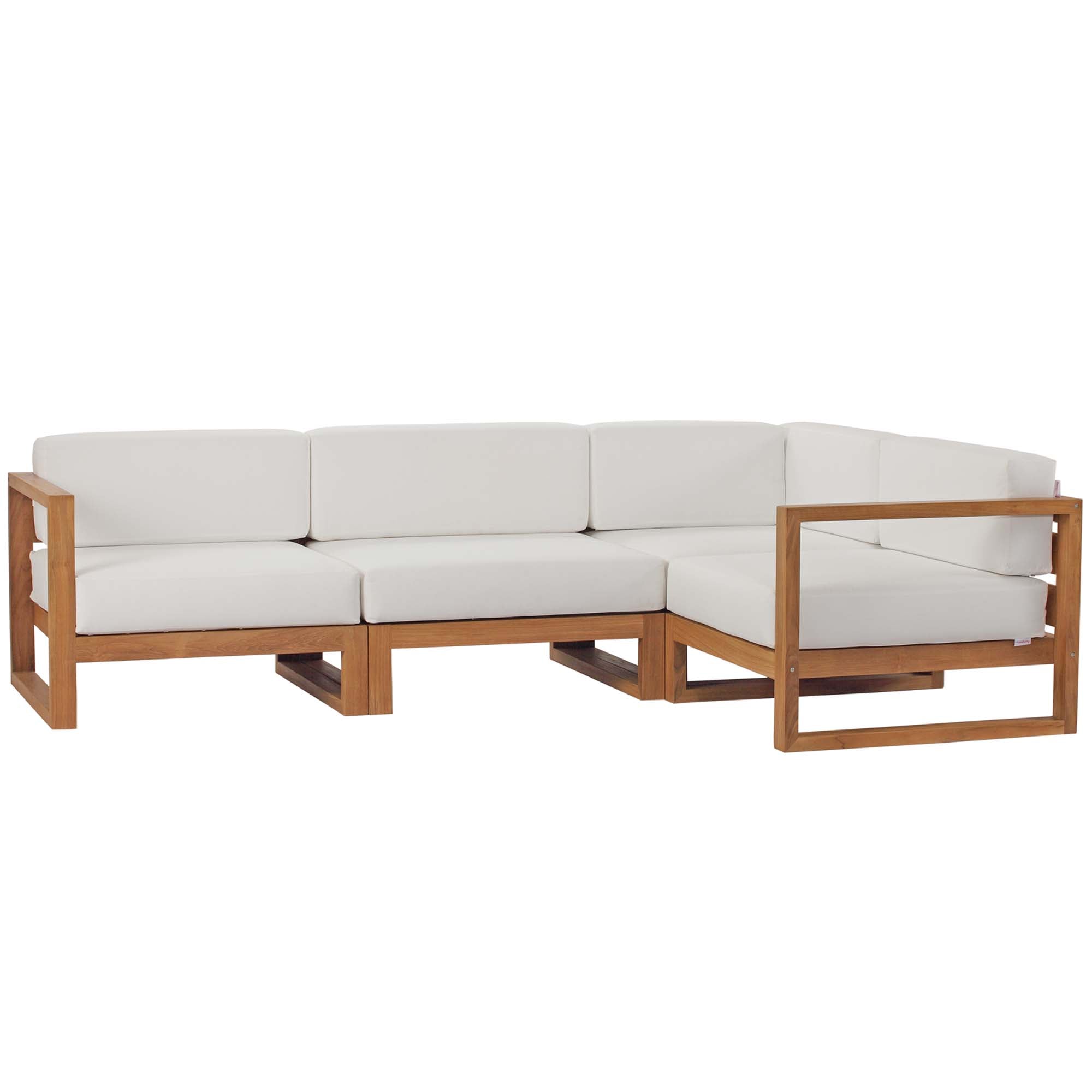 Euland Teak Wood 4 Piece Sectional Sofa