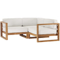 Euland Teak Wood 3 Piece Sectional Sofa
