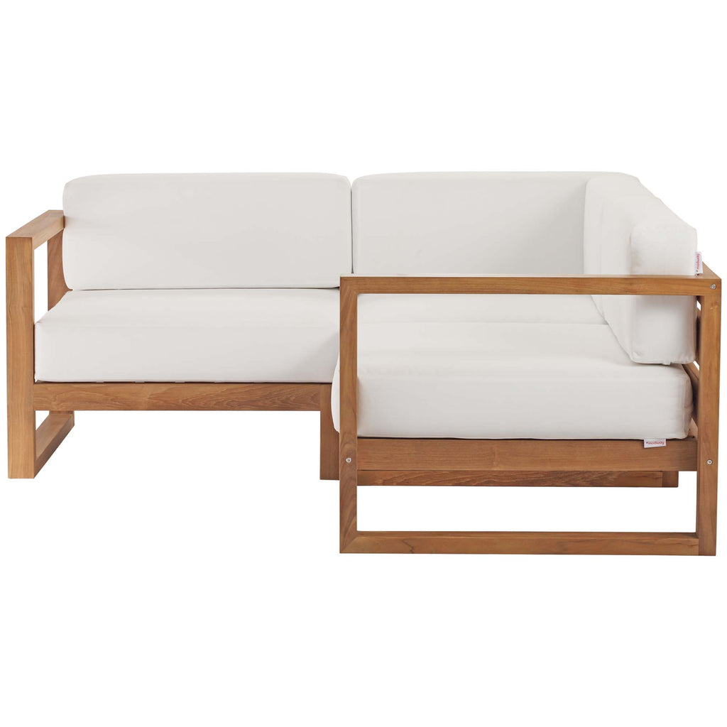 Euland Teak Wood 3 Piece Sectional Sofa