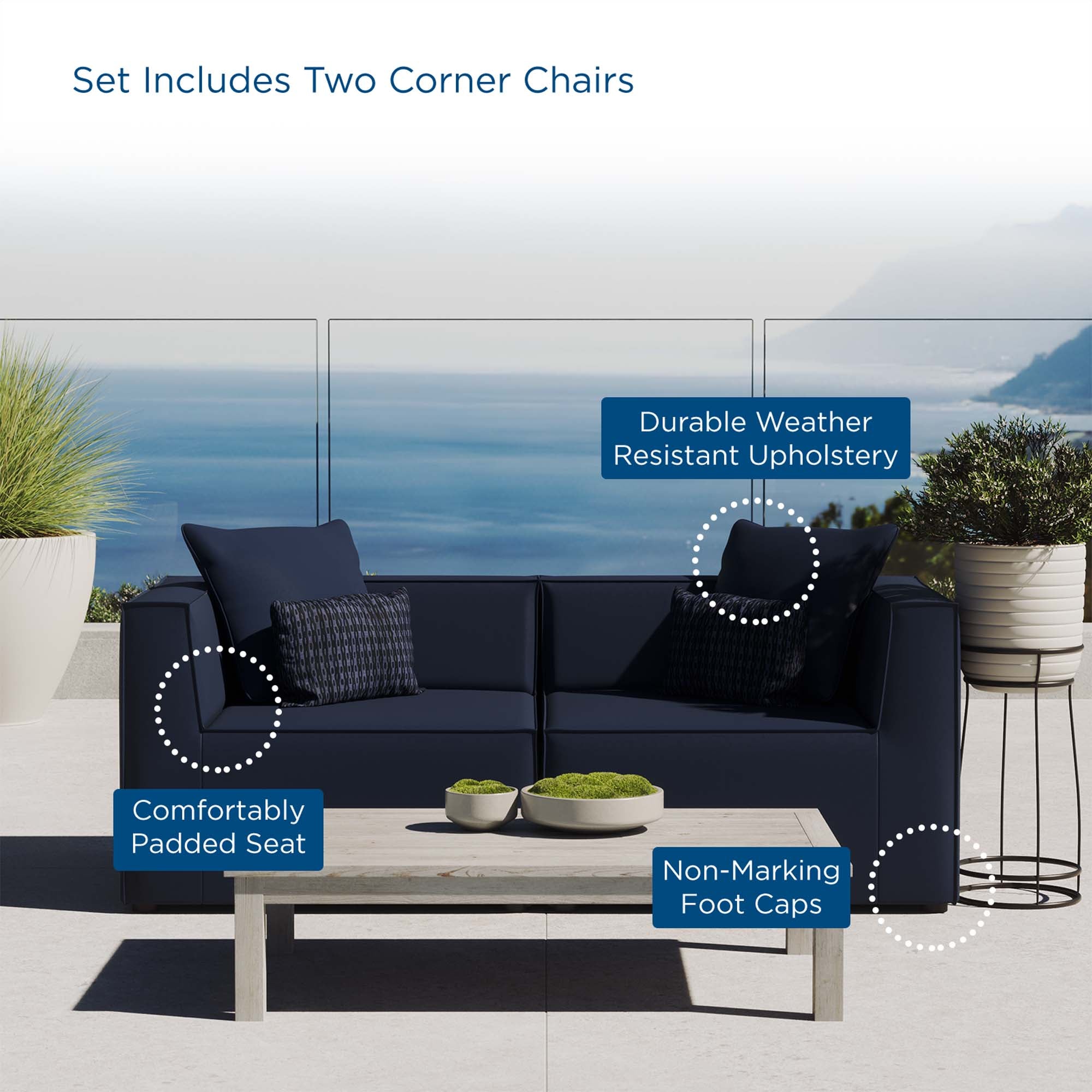 Sorrento 2 Piece Sectional Sofa