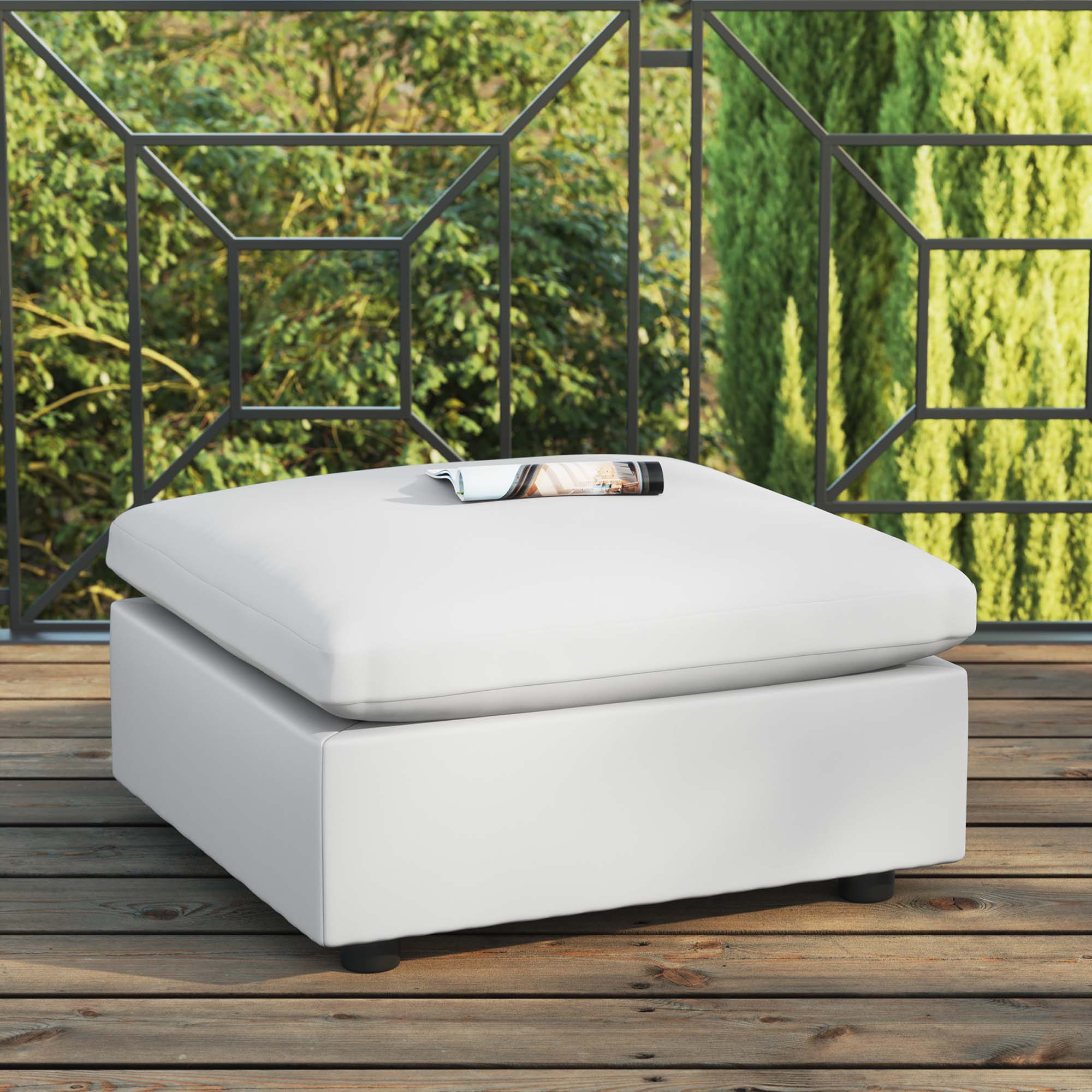 Gordon Overstuffed Outdoor Ottoman