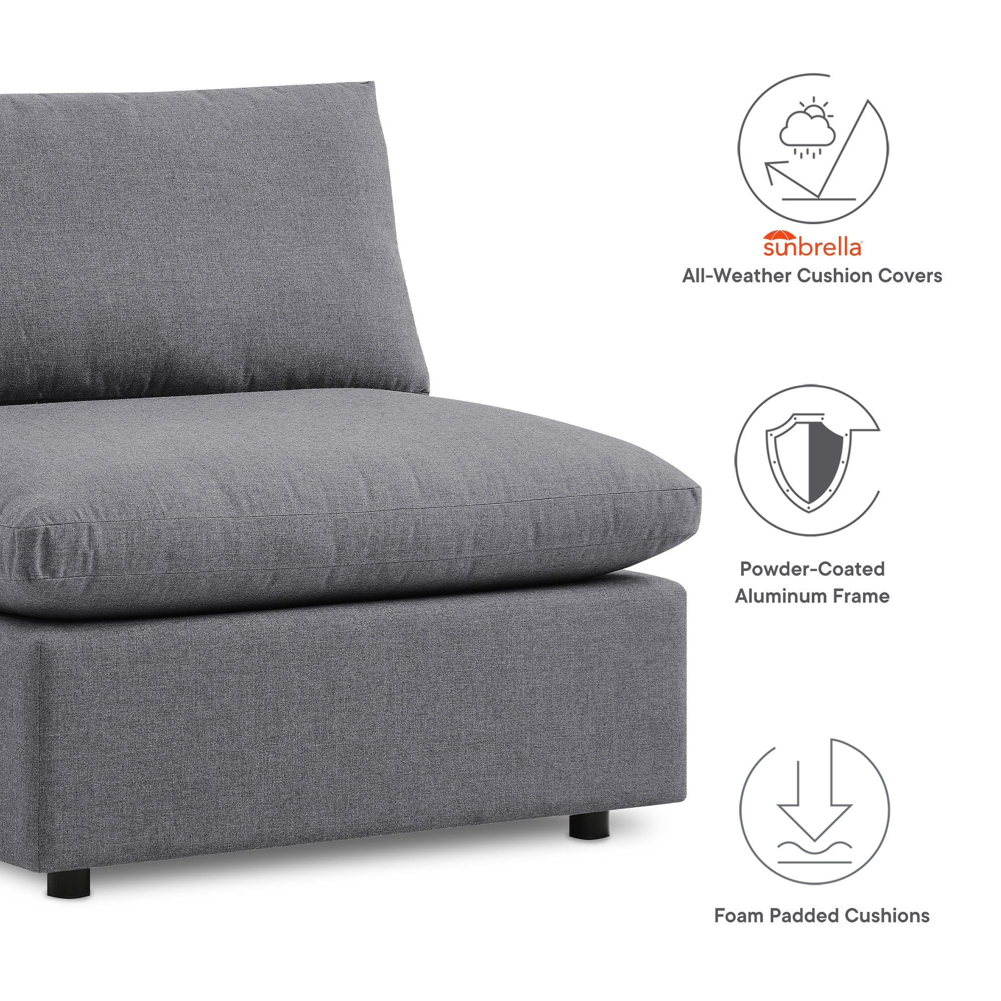 Gordon 5 Piece Sunbrella Sectional Sofa