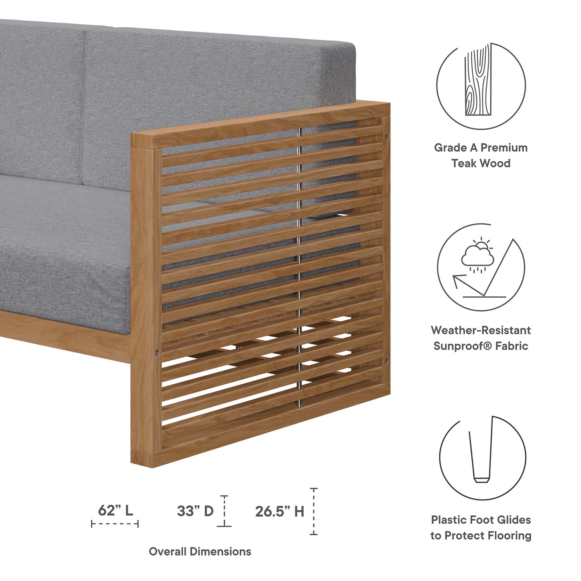 Barkley Teak Loveseat